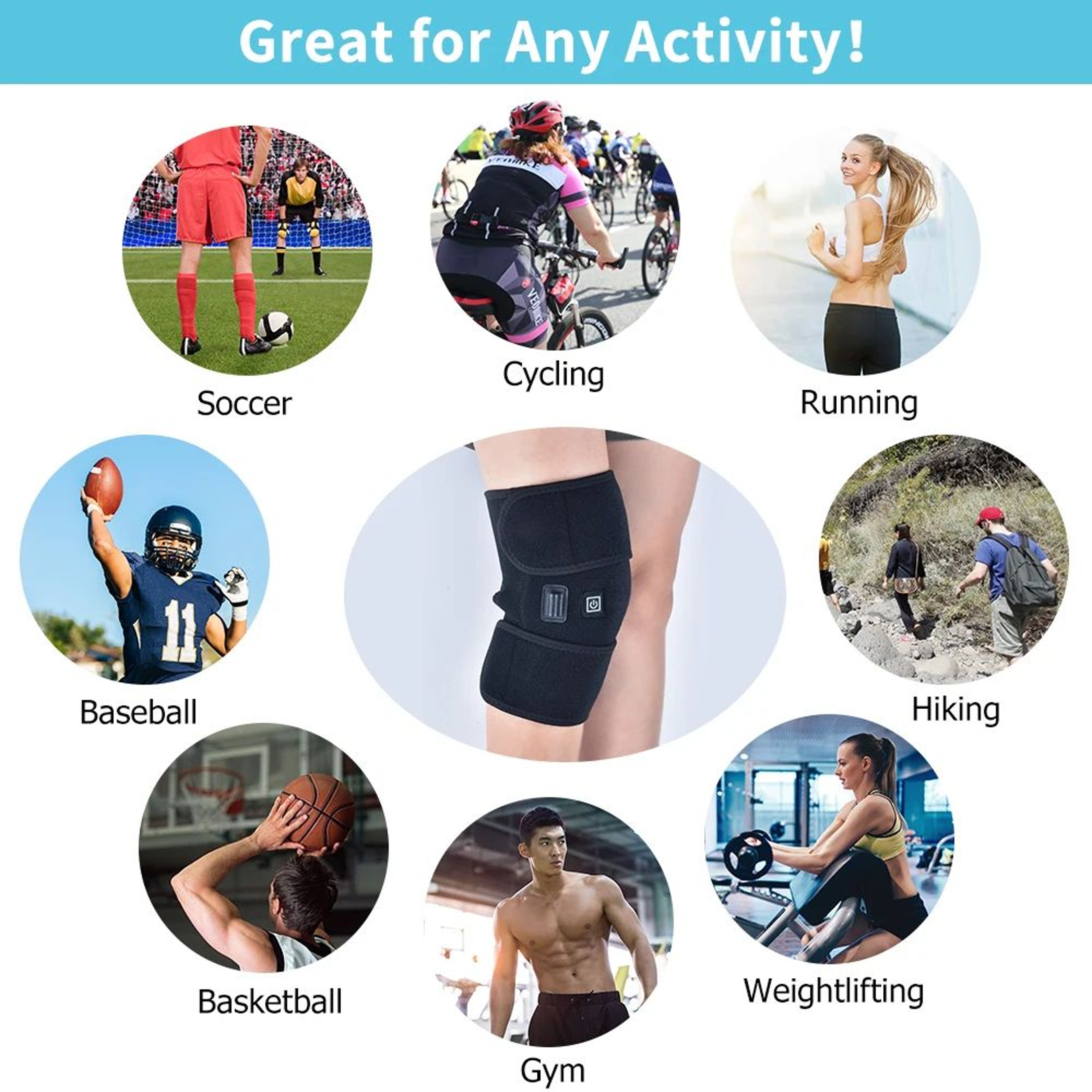 Heated Knee Support Brace USB Knee Wrap For Pain Relief And Comfort 4