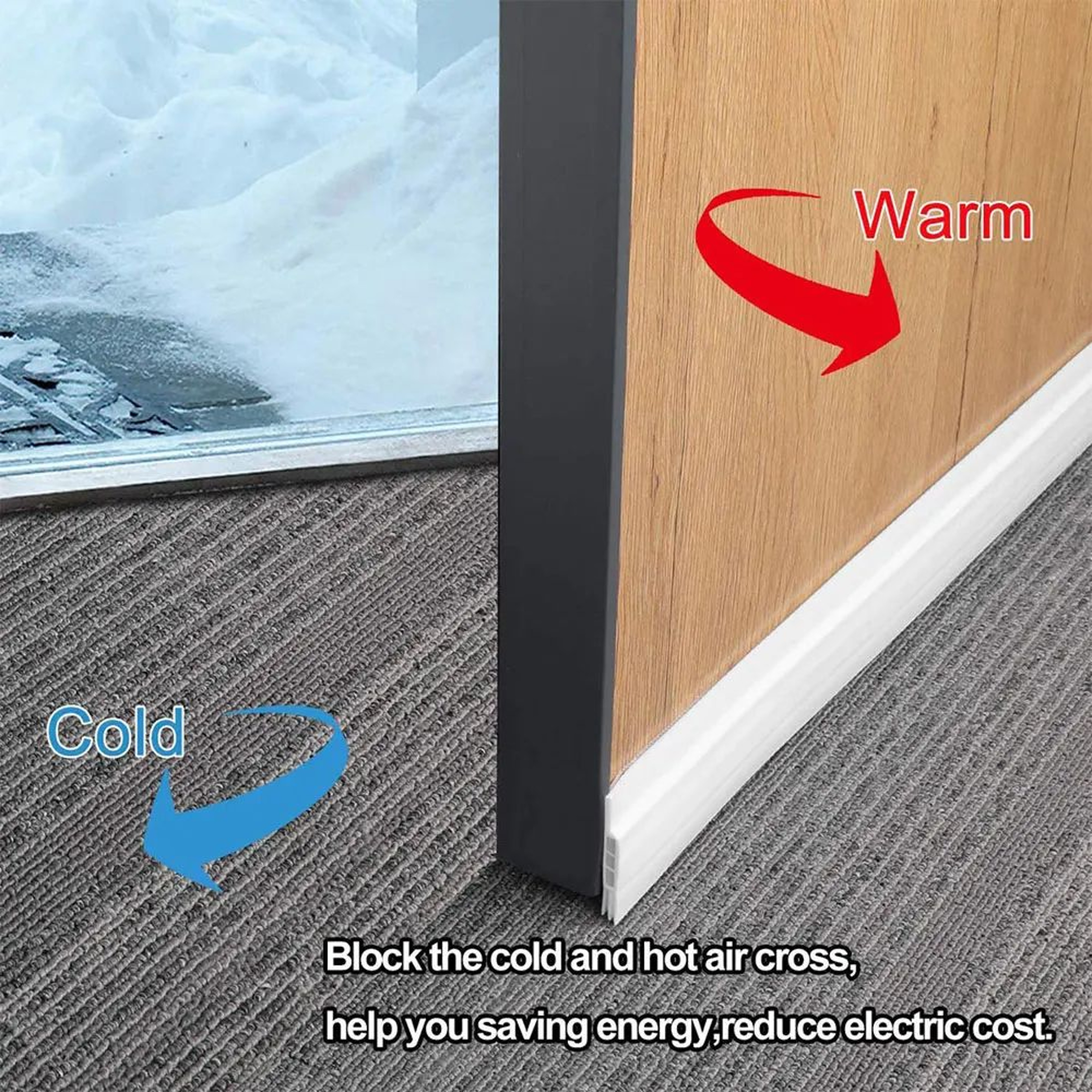 Under Door Draft Stopper Adhesive Seal Strip Noise Dust Blocker 4