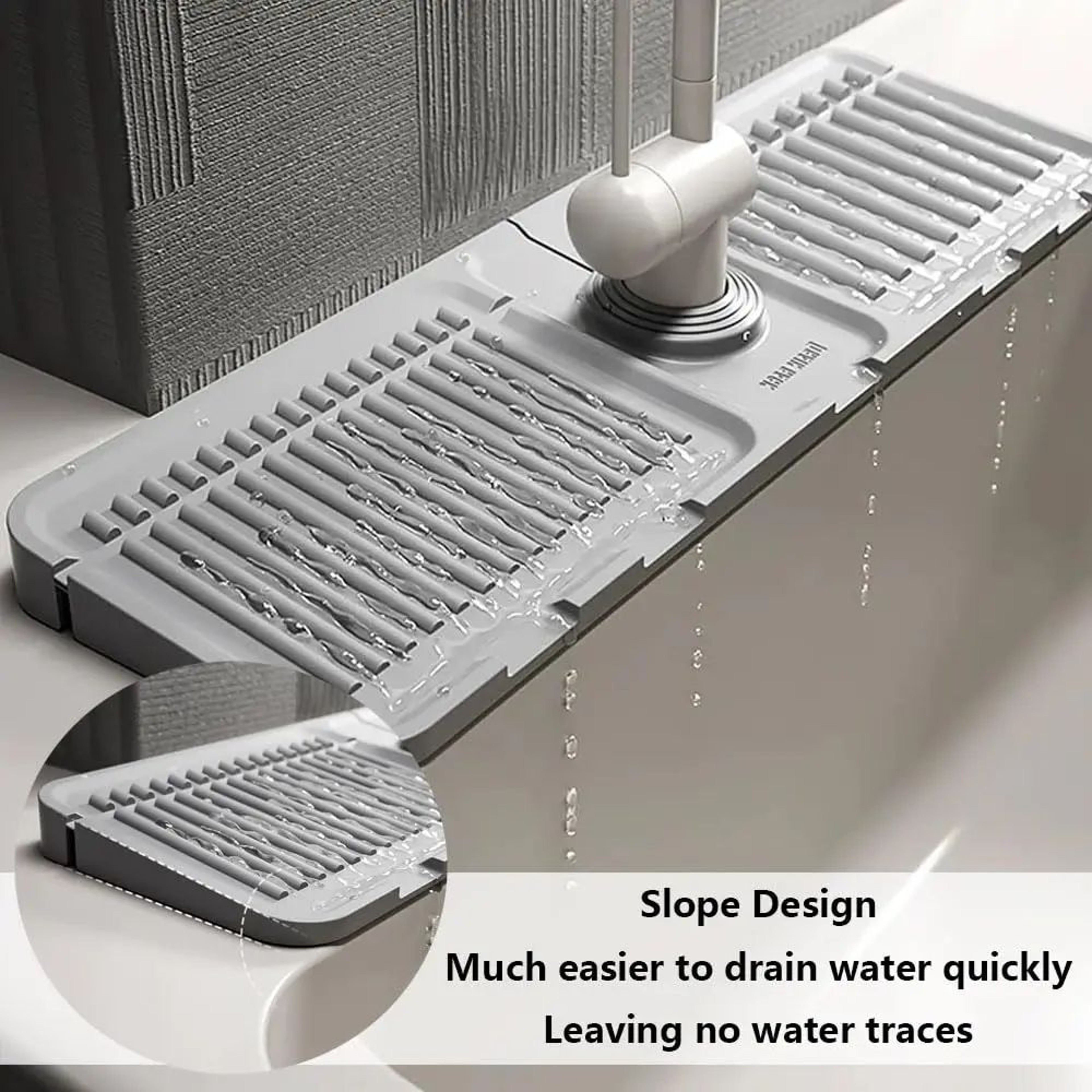 Silicone Faucet Mat Fast Drying Sink Splash Guard Tray 1