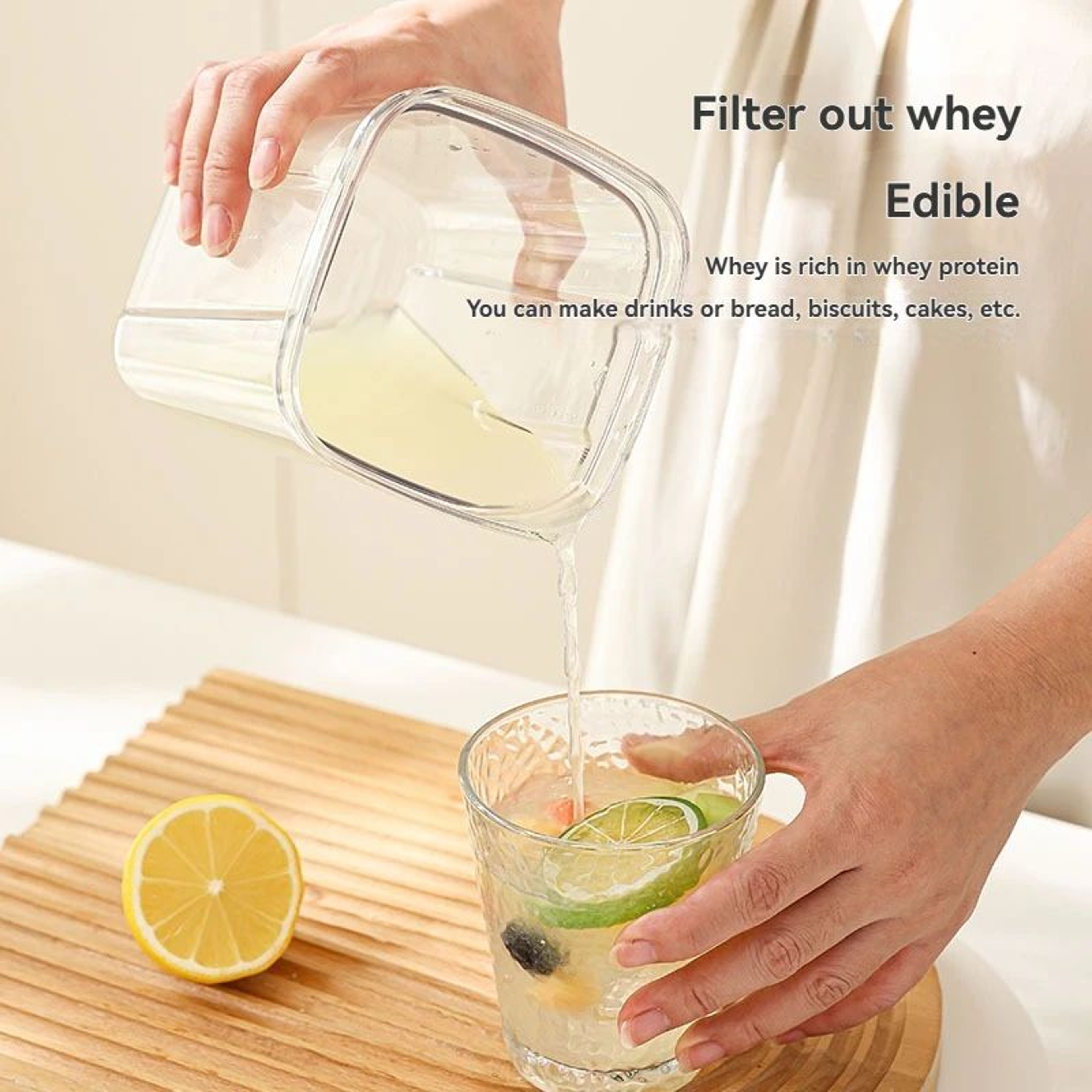 Greek Yogurt Strainer Maker With Storage Container And Whey Separator 5