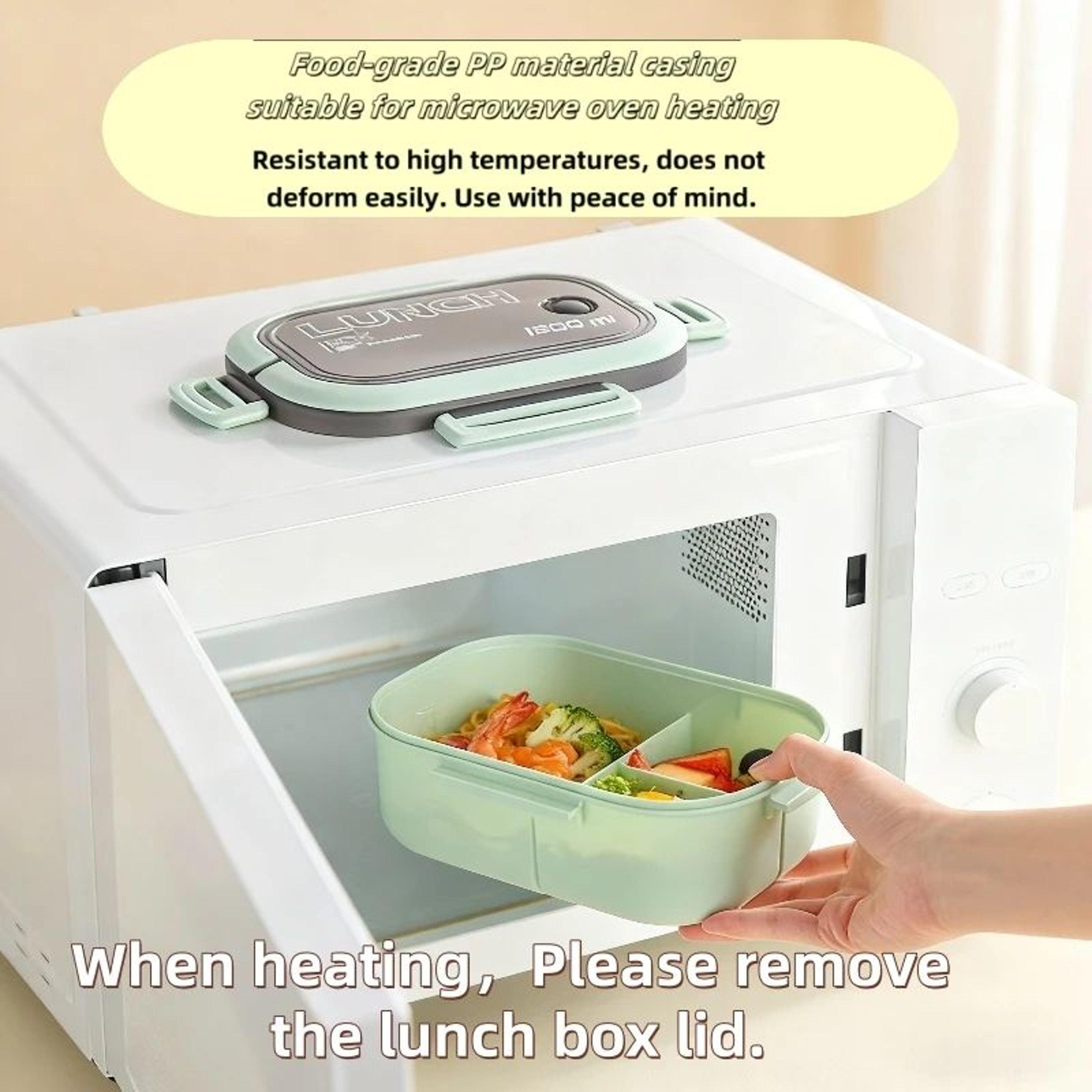 Double Layer Bento Lunch Box With Leak Proof Design And Utensils 3