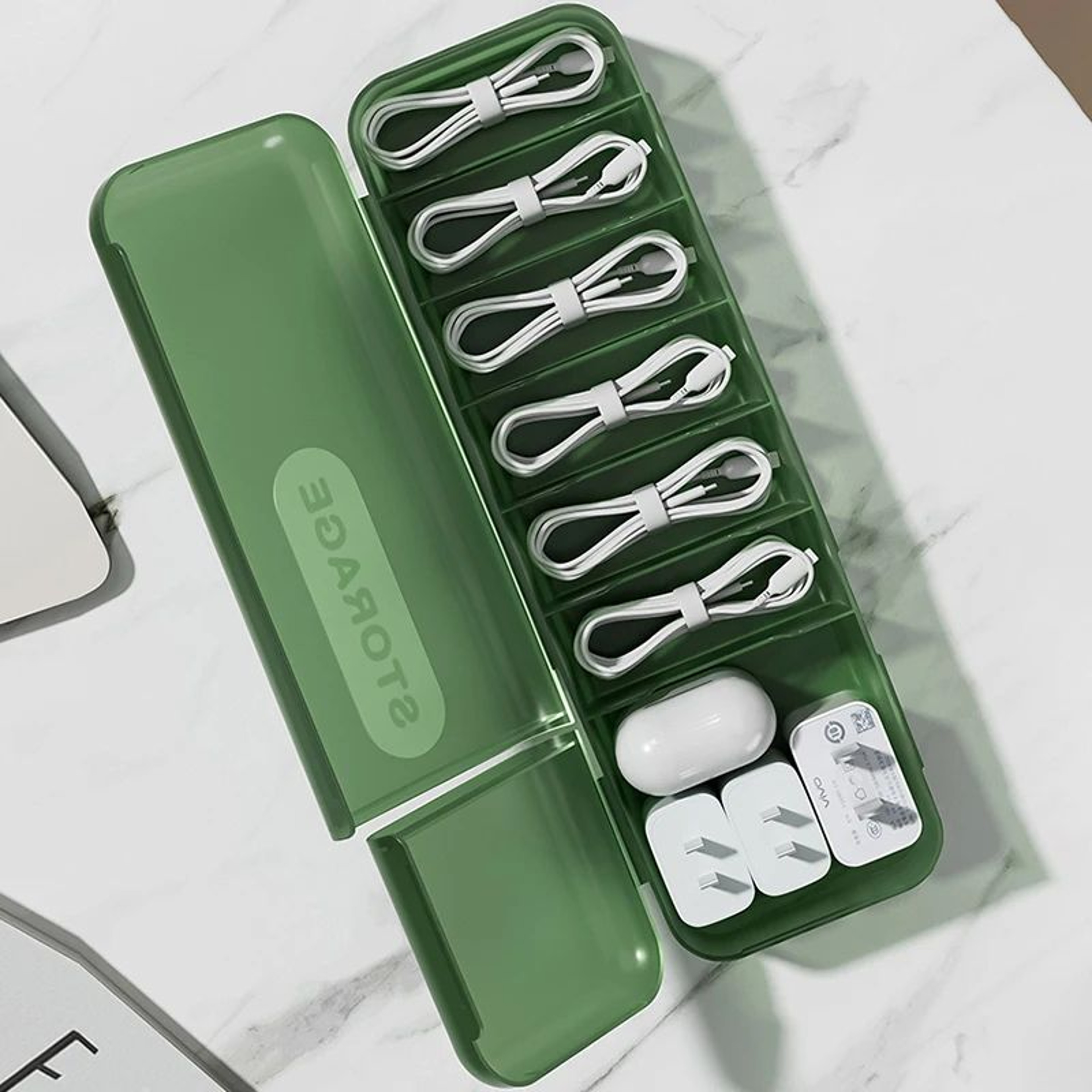 Smart Cable Organizer Box Desk Cord Management Storage Case 0