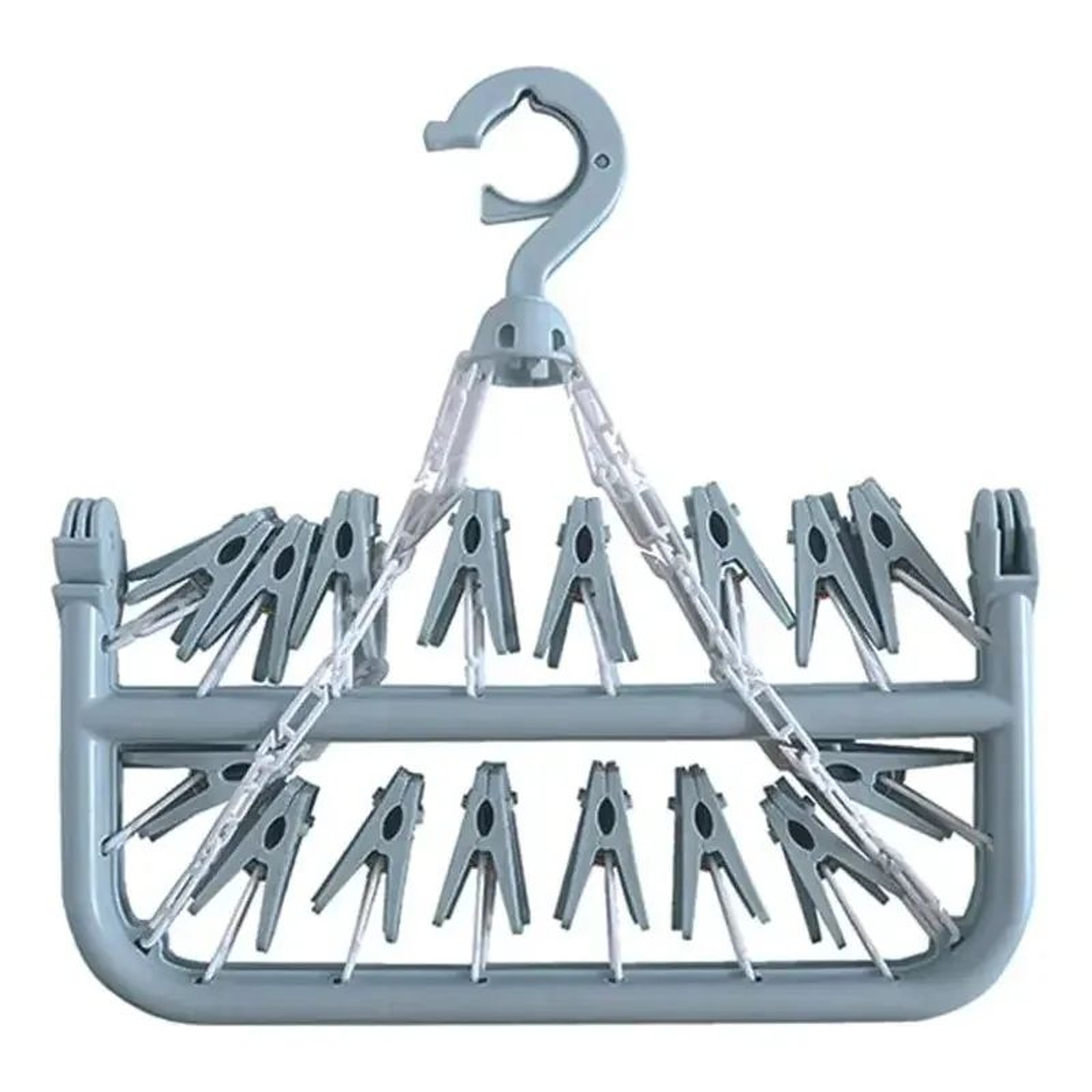 Foldable Clothes Drying Rack With Clips Portable Laundry Hanger Sock Drying Rack 5