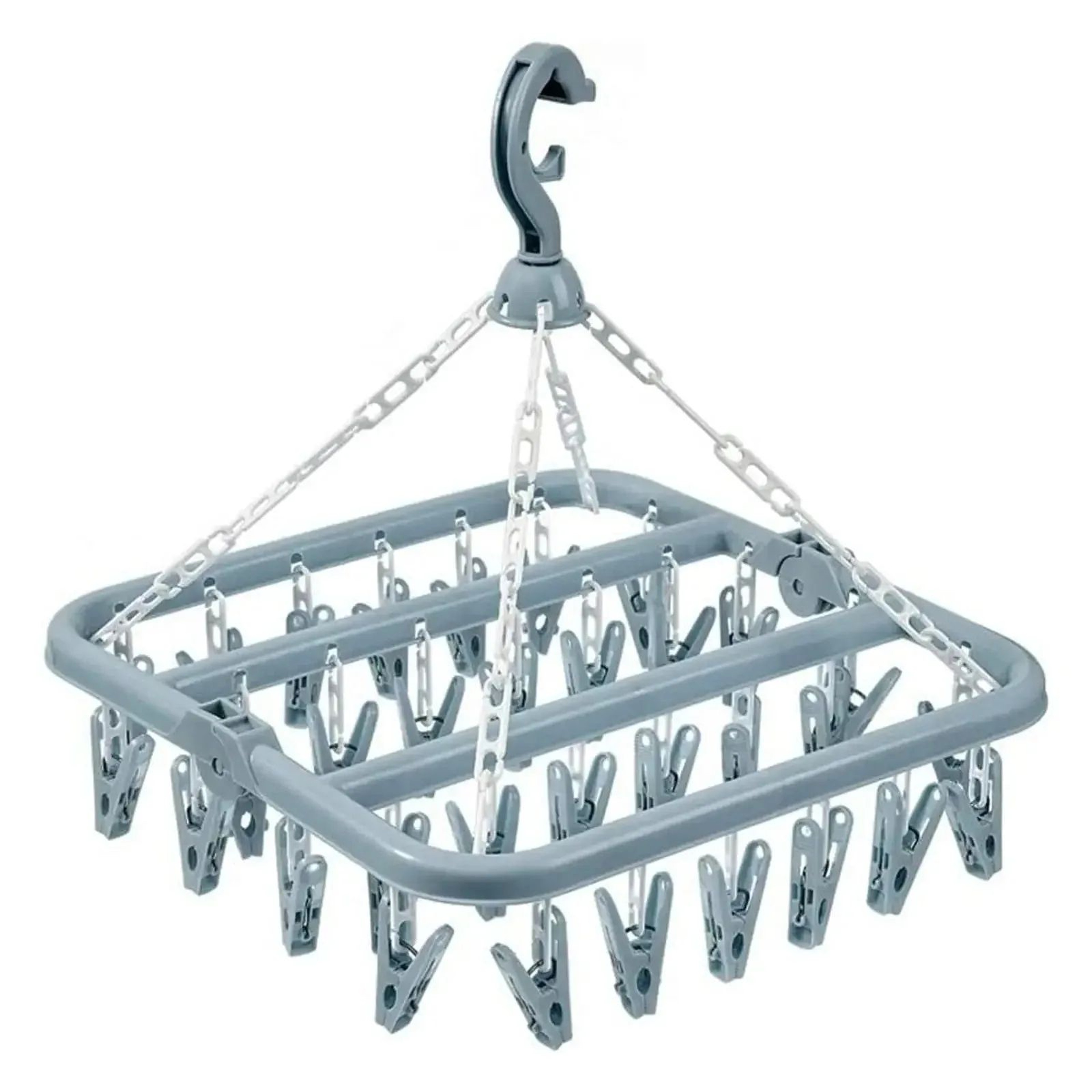 Foldable Clothes Drying Rack With Clips Portable Laundry Hanger Sock Drying Rack 8
