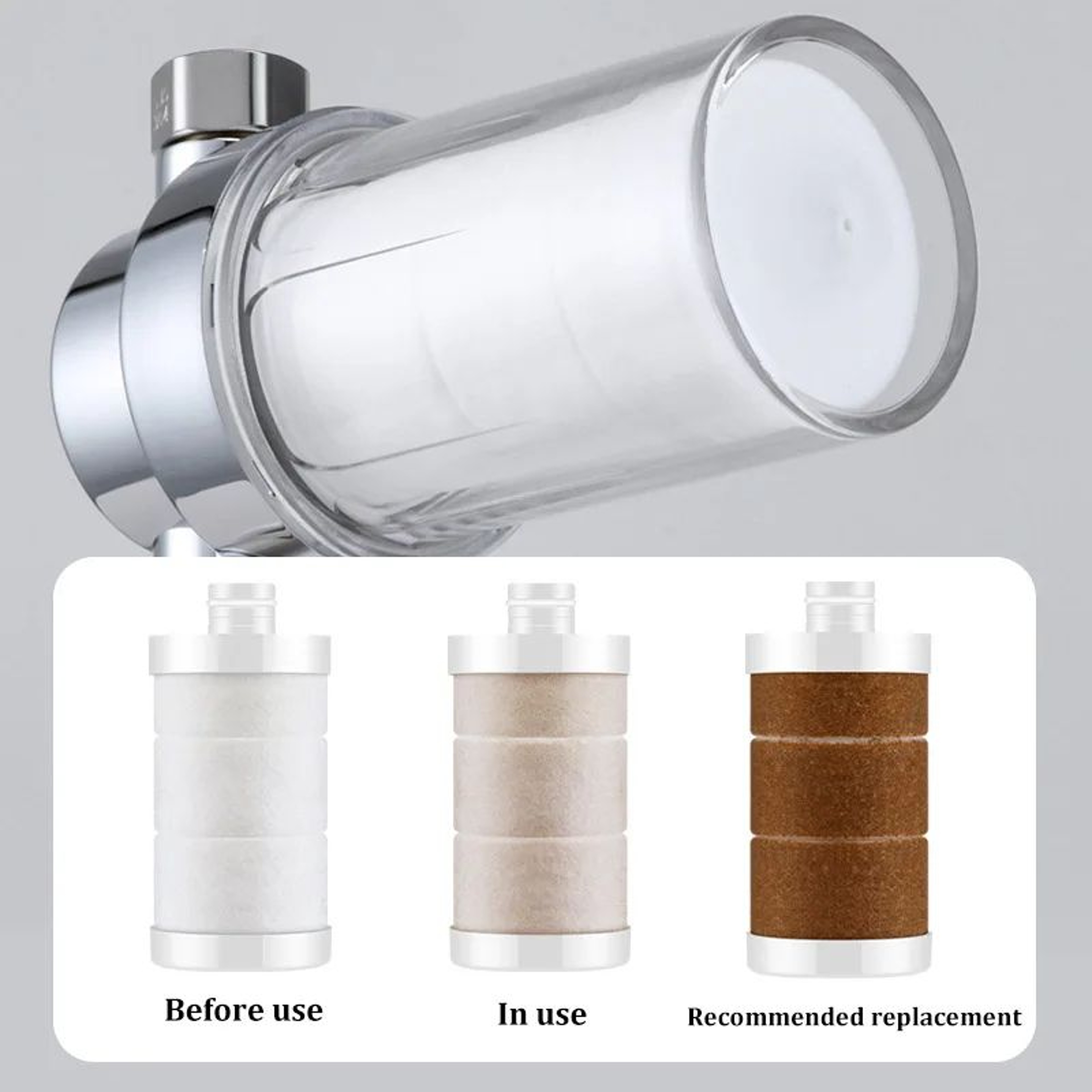 Universal Shower Head Water Filter Chlorine Removal Purifier With Replaceable Cartridge 3