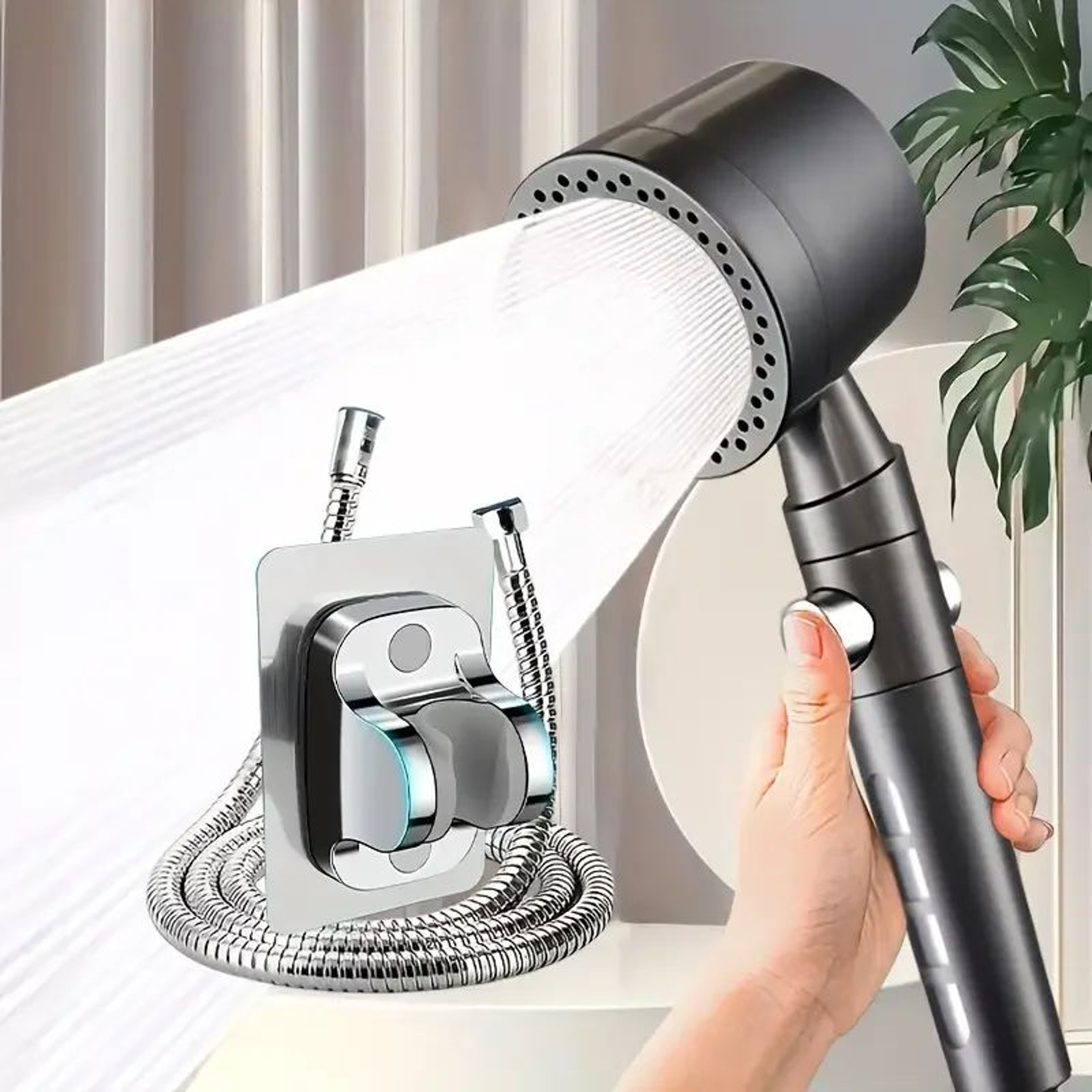 High Pressure Filtered Shower Head 5 Mode Water Saving Handheld Set 7