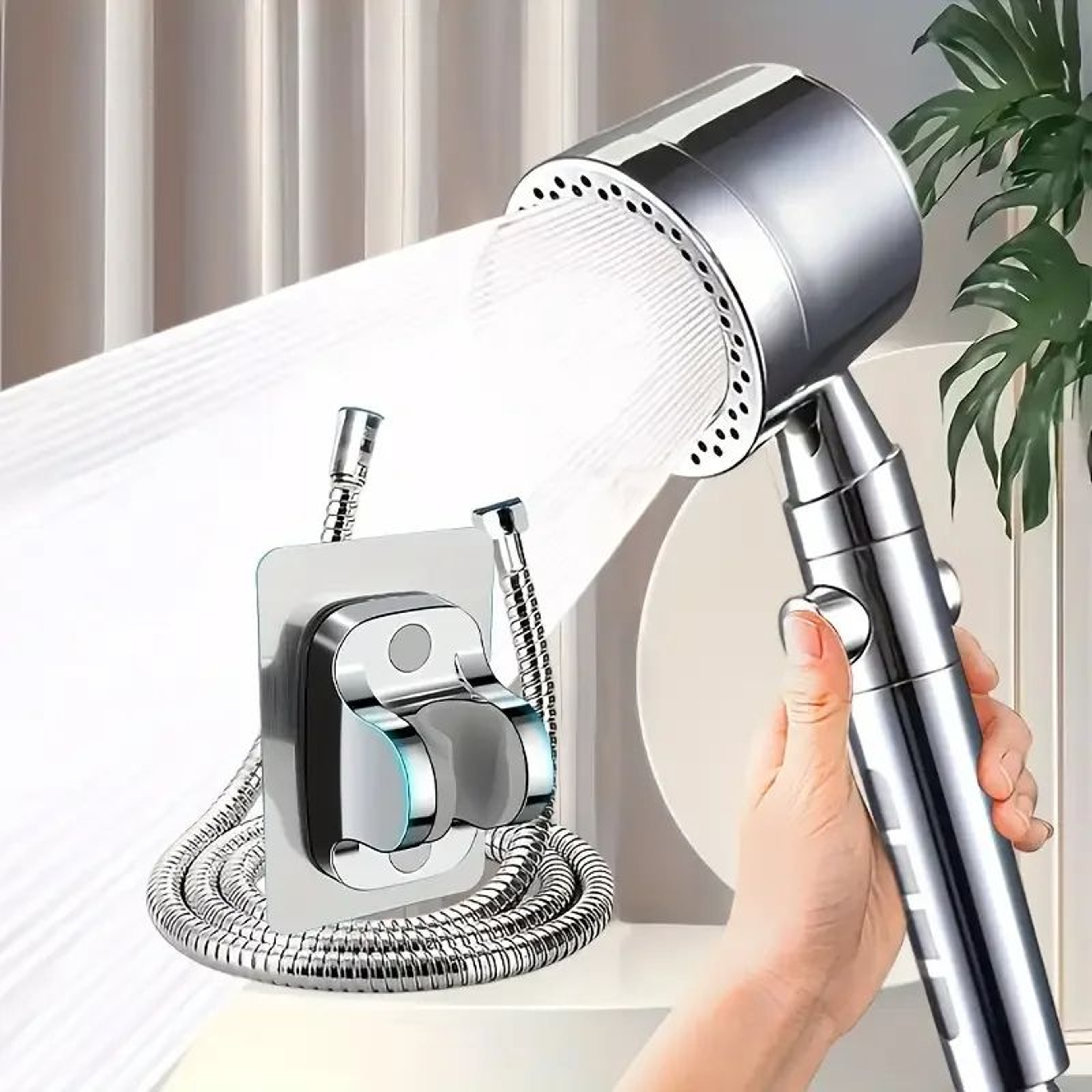 High Pressure Filtered Shower Head 5 Mode Water Saving Handheld Set 9