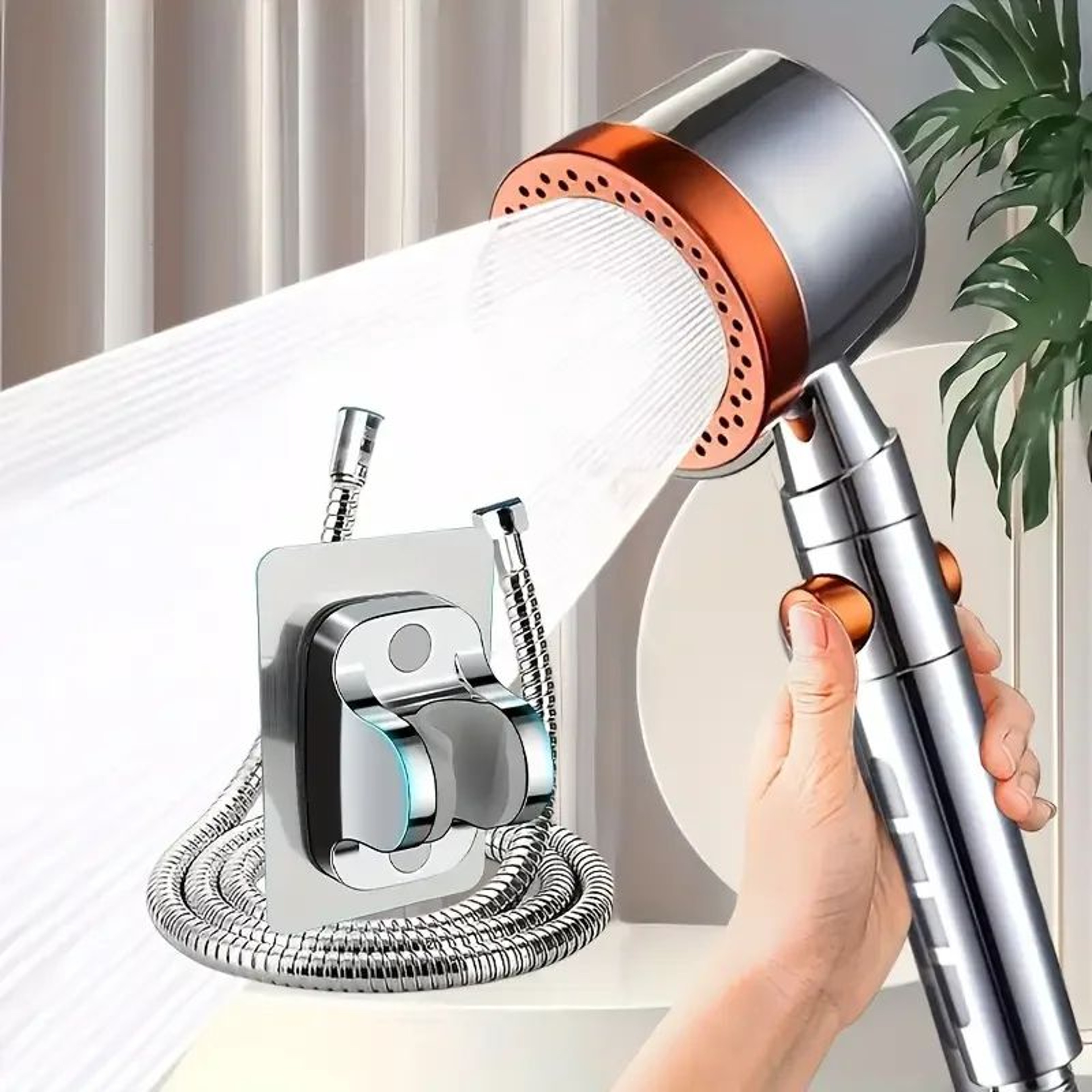 High Pressure Filtered Shower Head 5 Mode Water Saving Handheld Set 11
