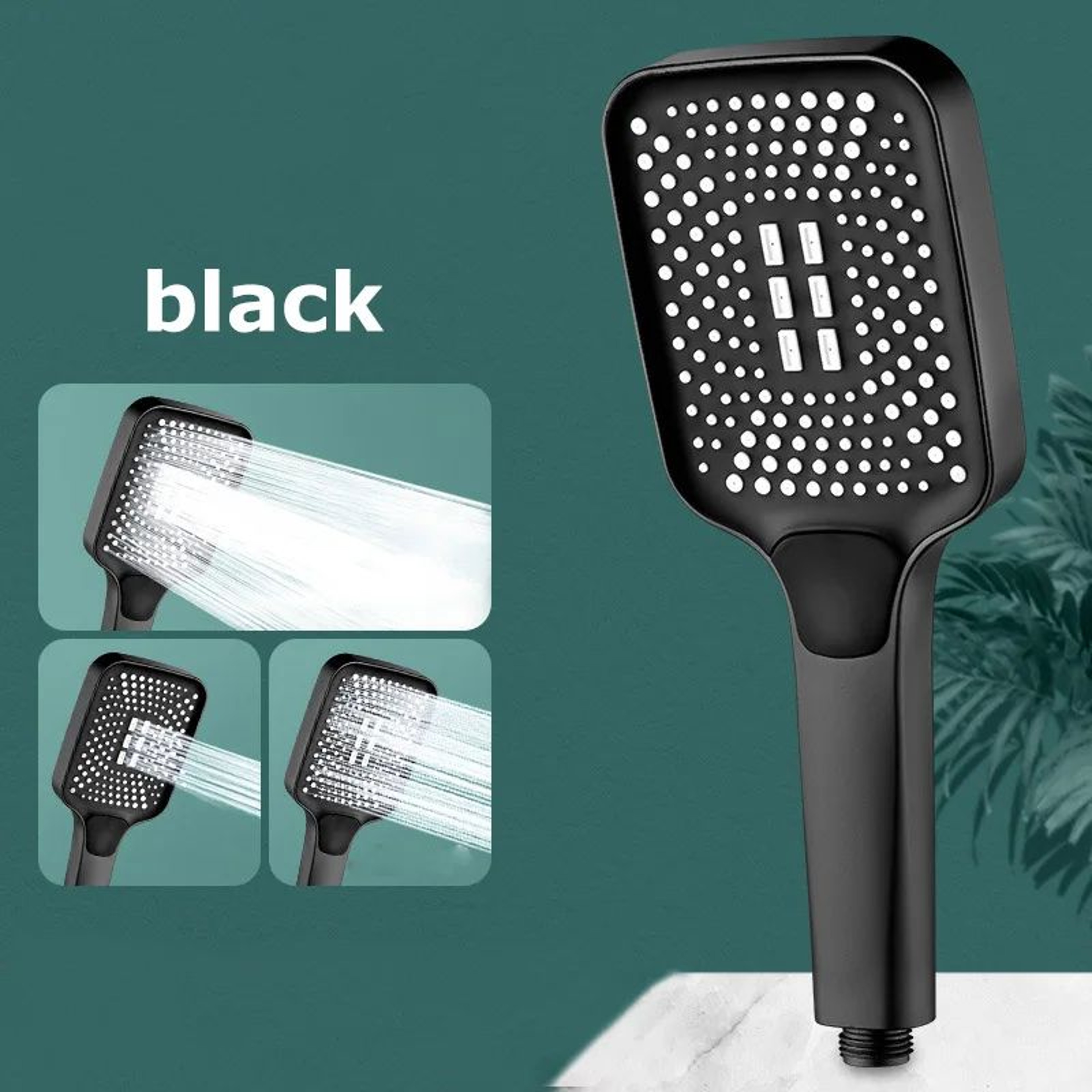 High Pressure Rainfall Shower Head Square Large Outlet Adjustable Set 6