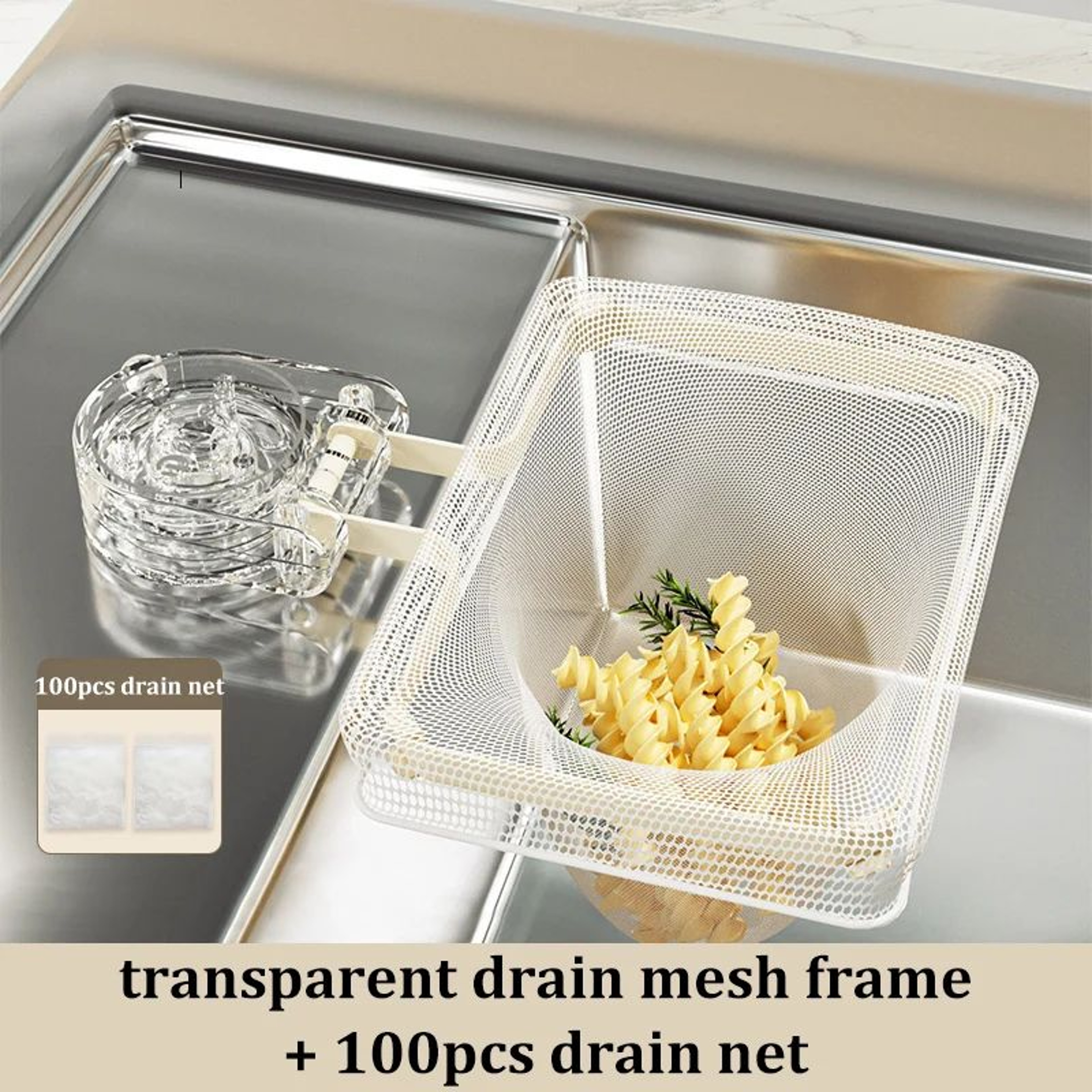 Kitchen Sink Drain Filter Rack With Suction Cup Holder 15