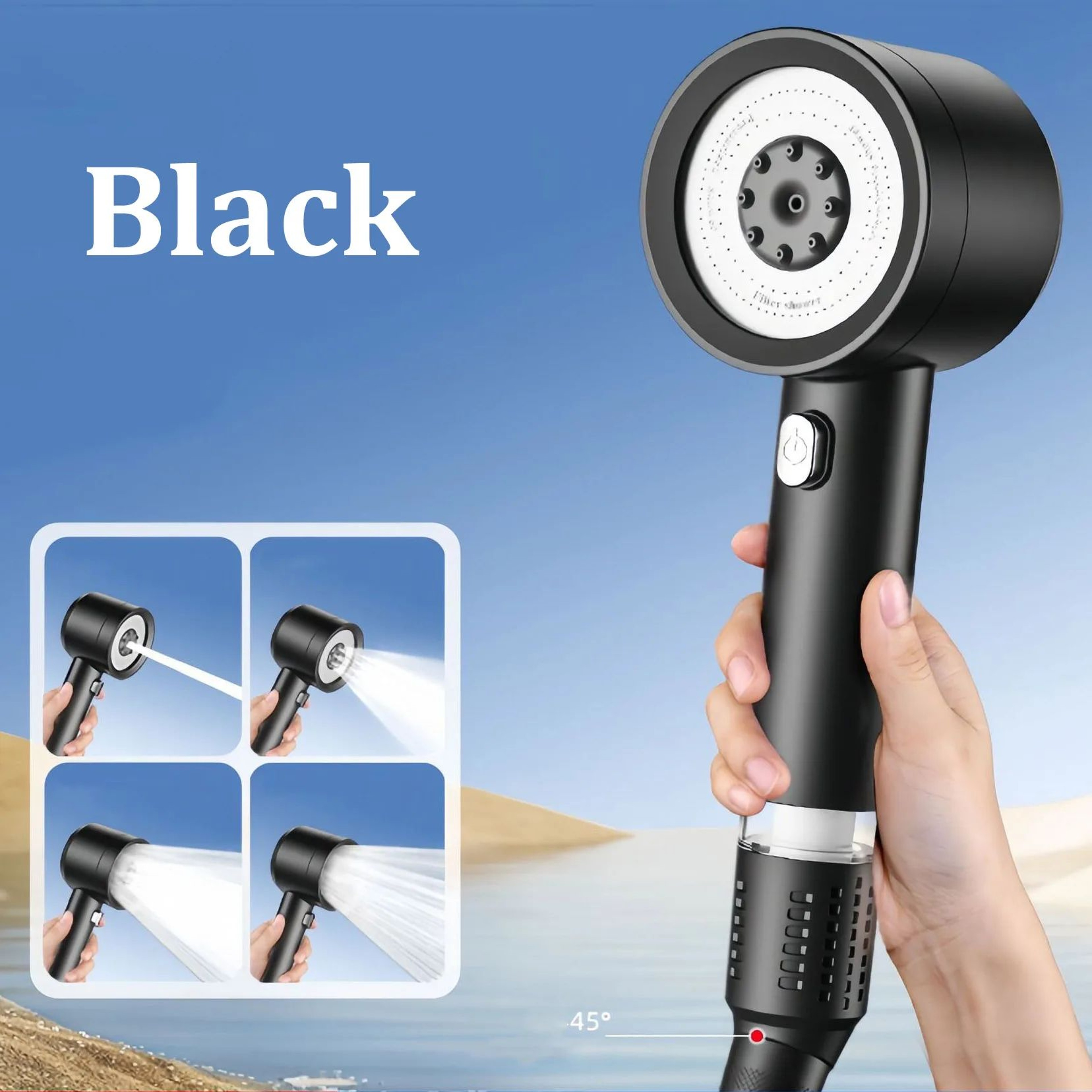High Pressure Filter Shower Head 4 Mode Water Purifying Shower 6