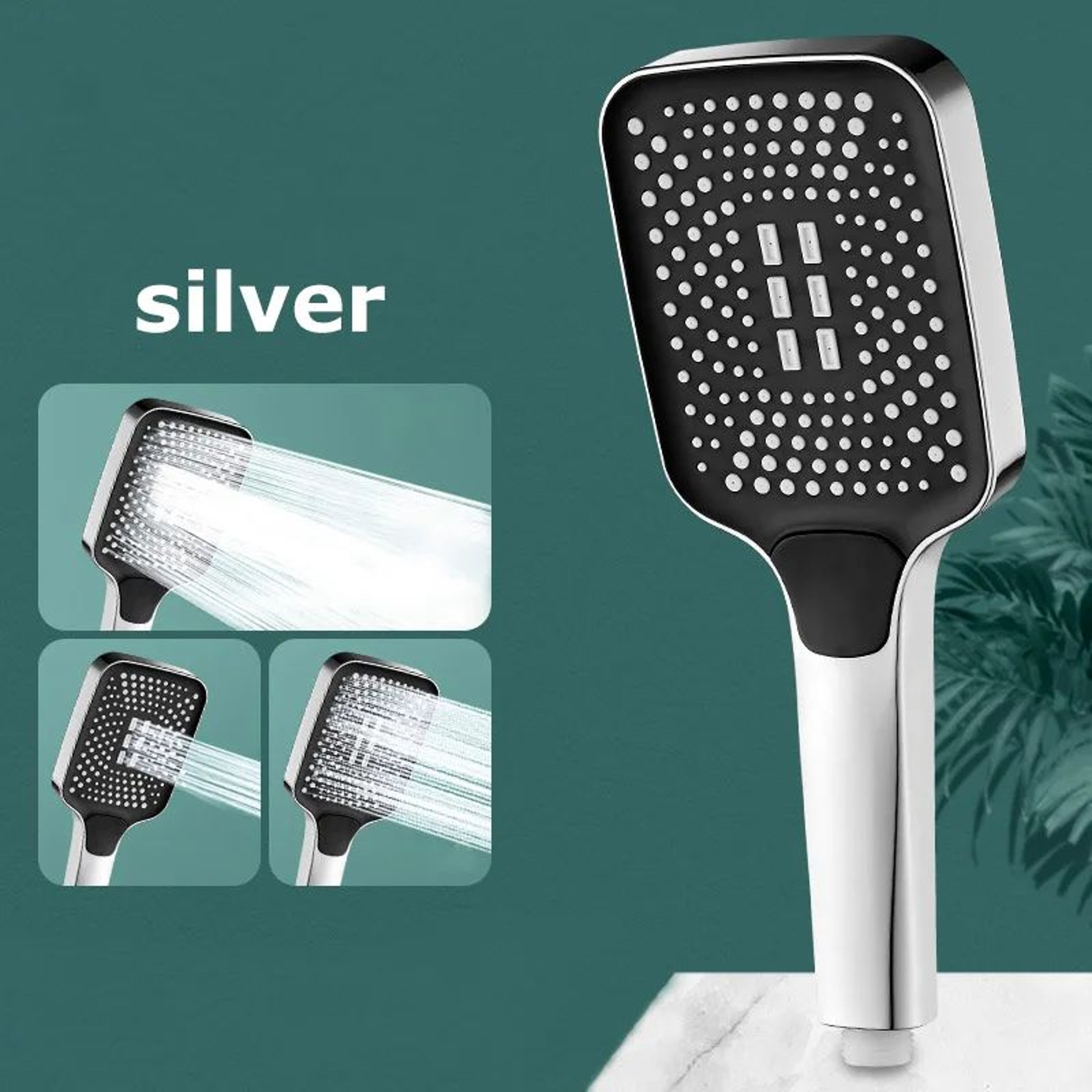 High Pressure Adjustable Shower Head 3 Mode Rainfall Shower 9