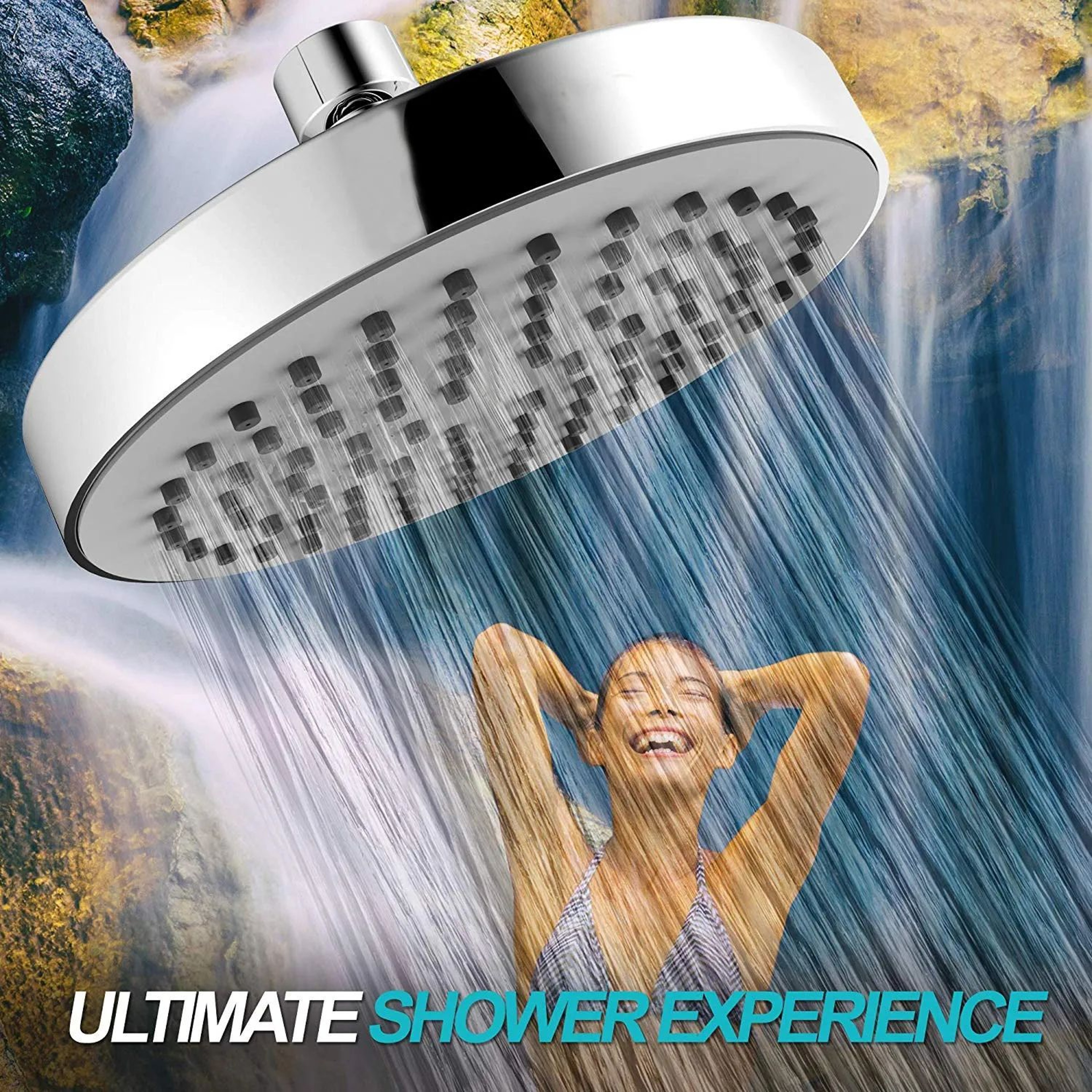 High Pressure Shower Head Set With Extension Rod Bathroom System 1