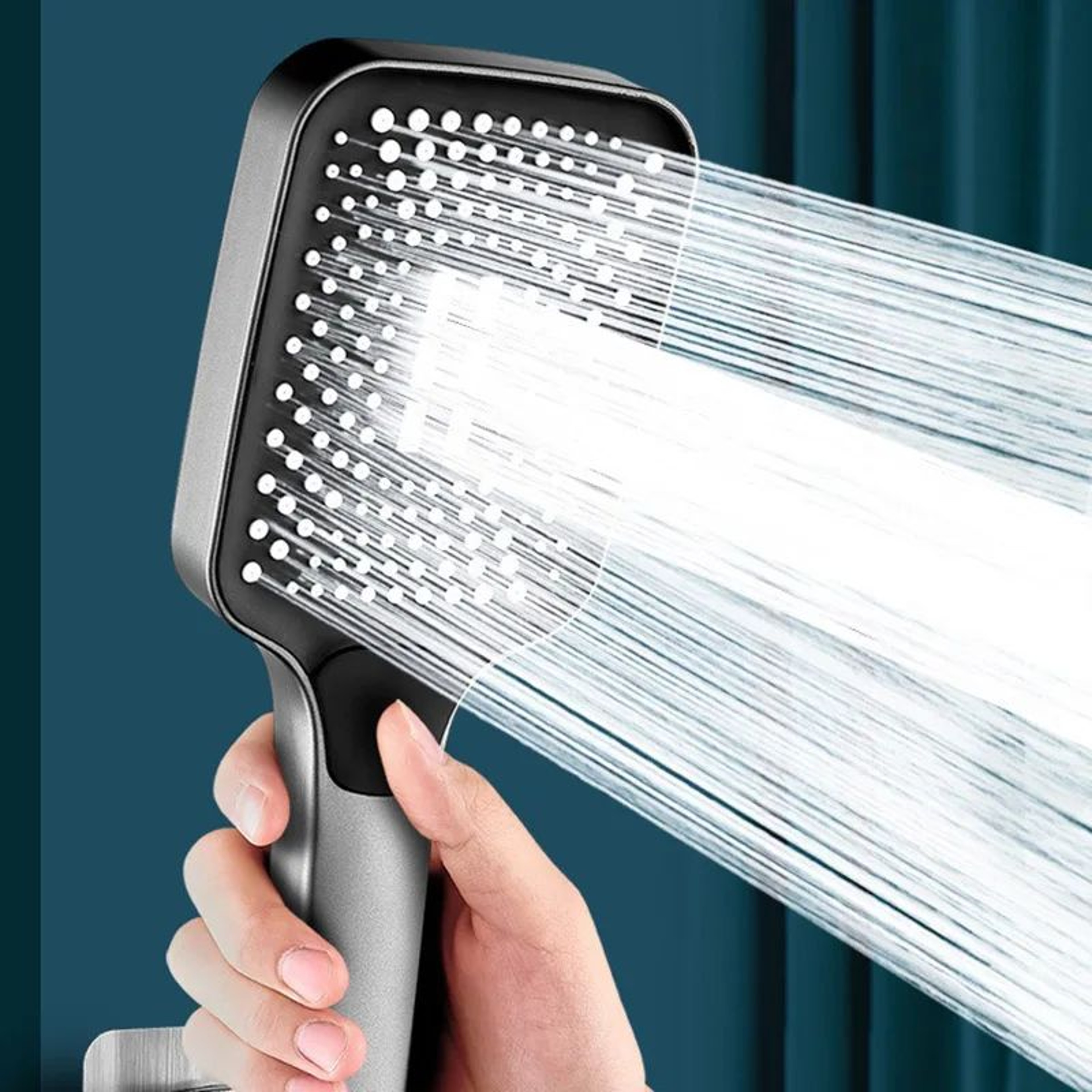 High Pressure Adjustable Shower Head Square Design Bathroom Shower Set 4