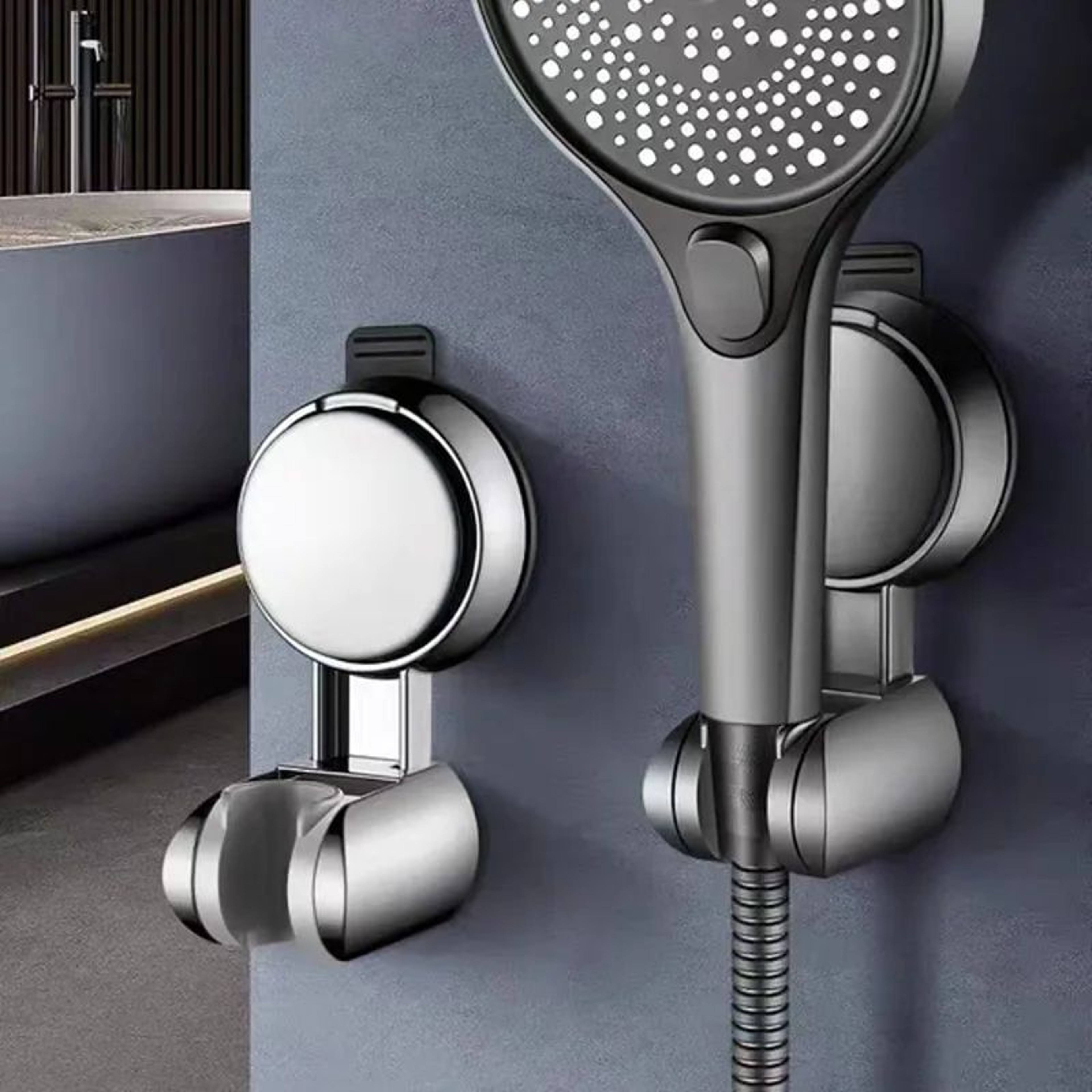 Adjustable Shower Head Holder Suction Cup Wall Mount Bracket 0