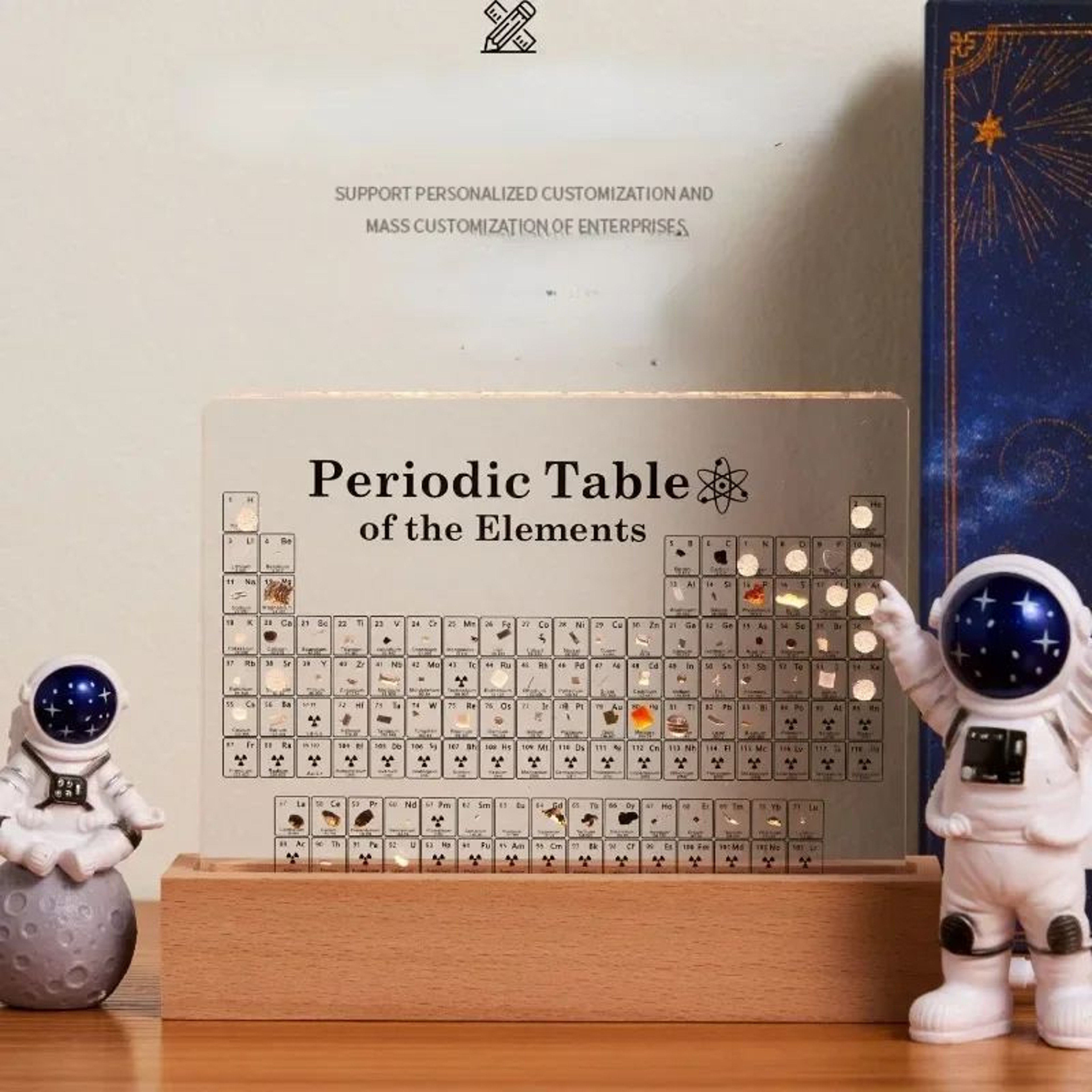 Premium Acrylic Periodic Table Display Real Element Science Desk Decor 4