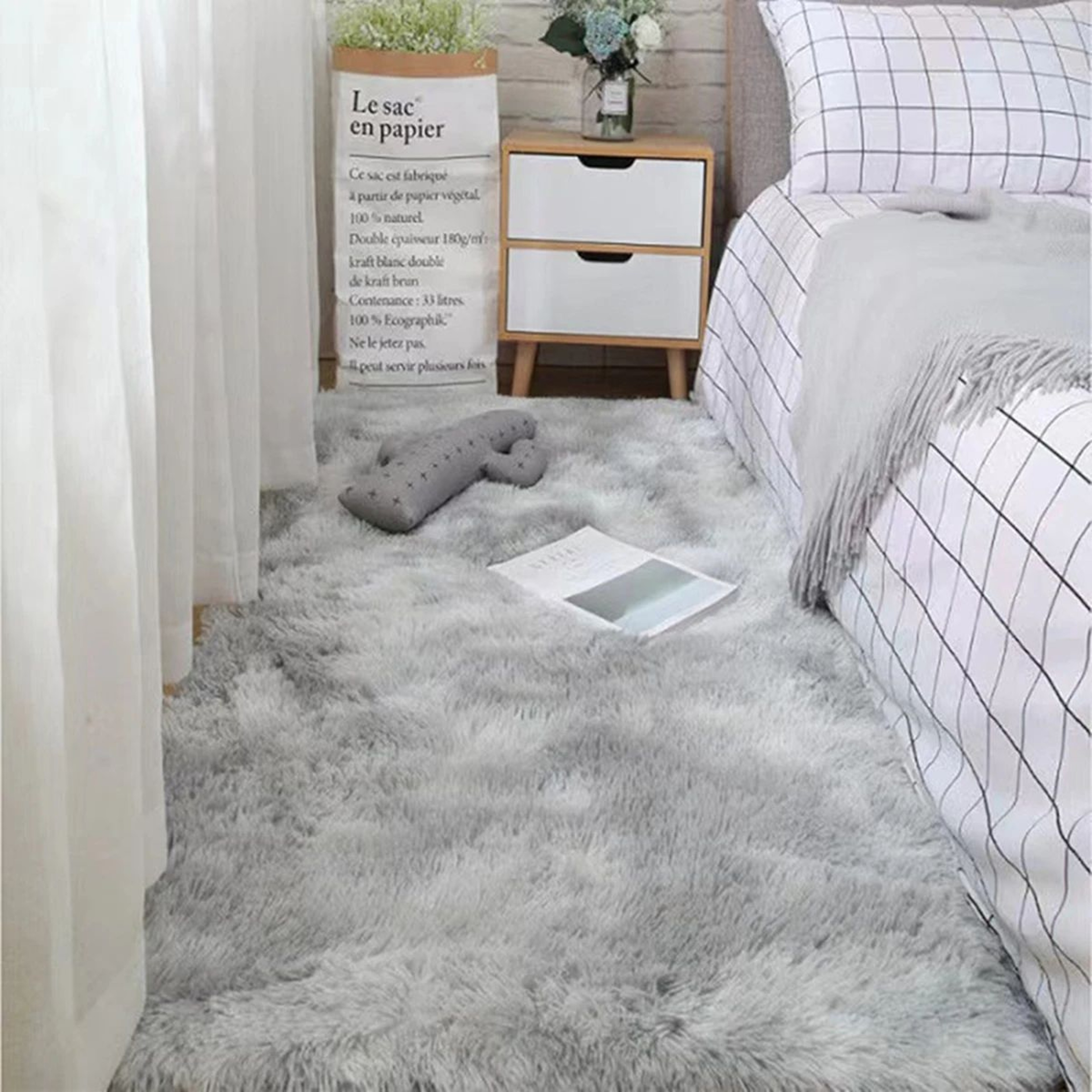 Fluffy Shag Area Rug Soft Tie Dye Carpet For Bedroom And Living Room 0