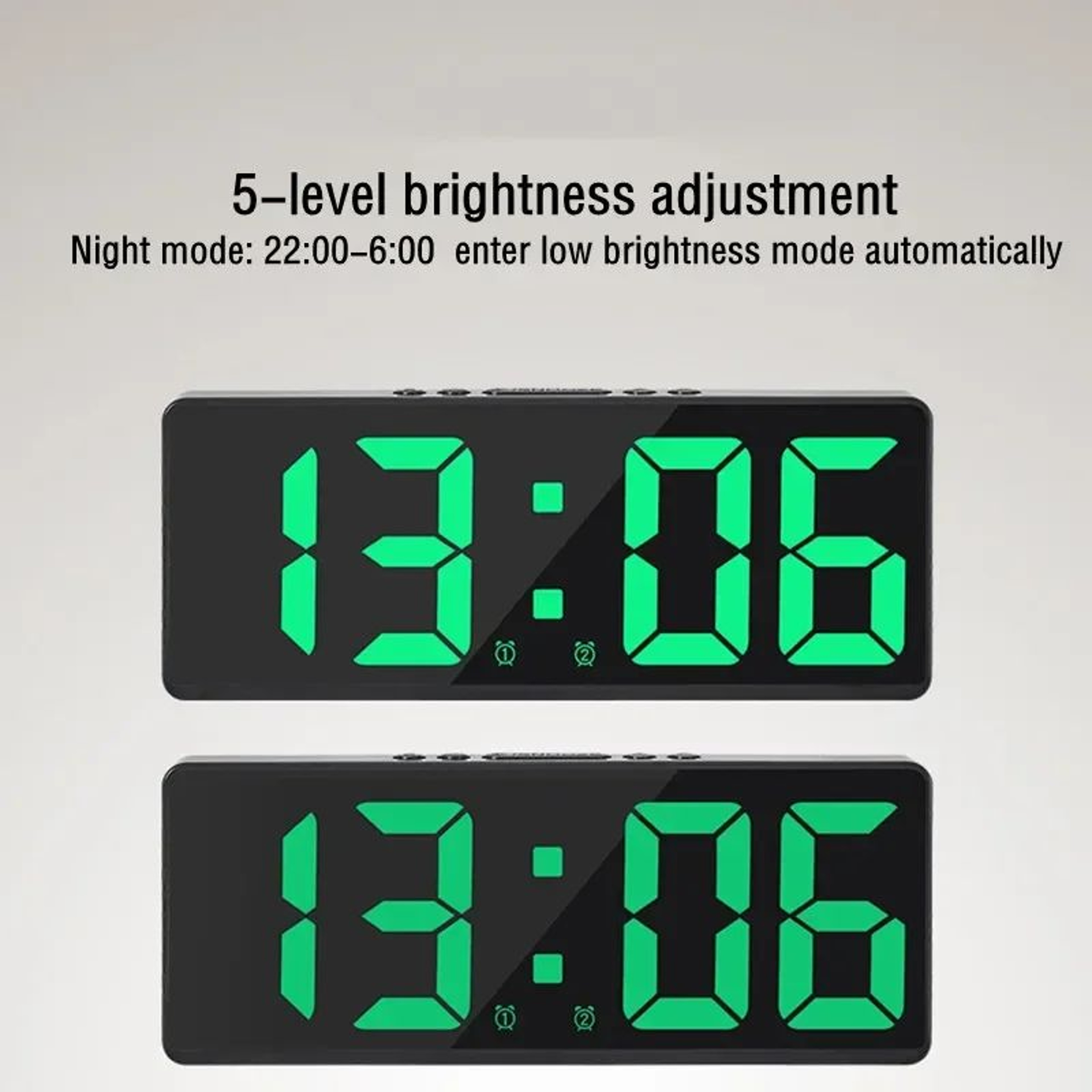 Smart Voice Control LED Alarm Clock With Temperature And Snooze Display 4
