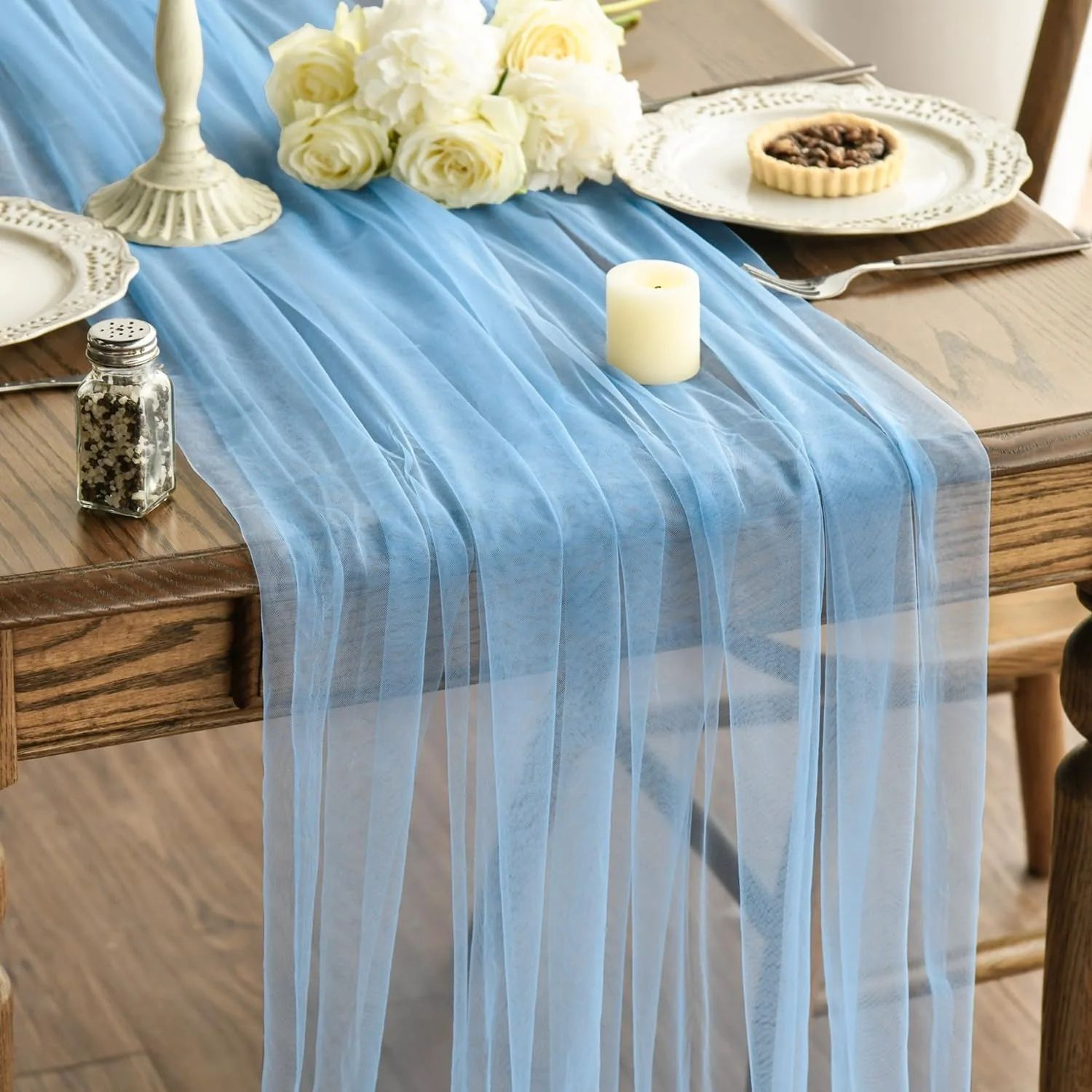 Sheer Gauze Table Runner Wedding Party Table Decor 17