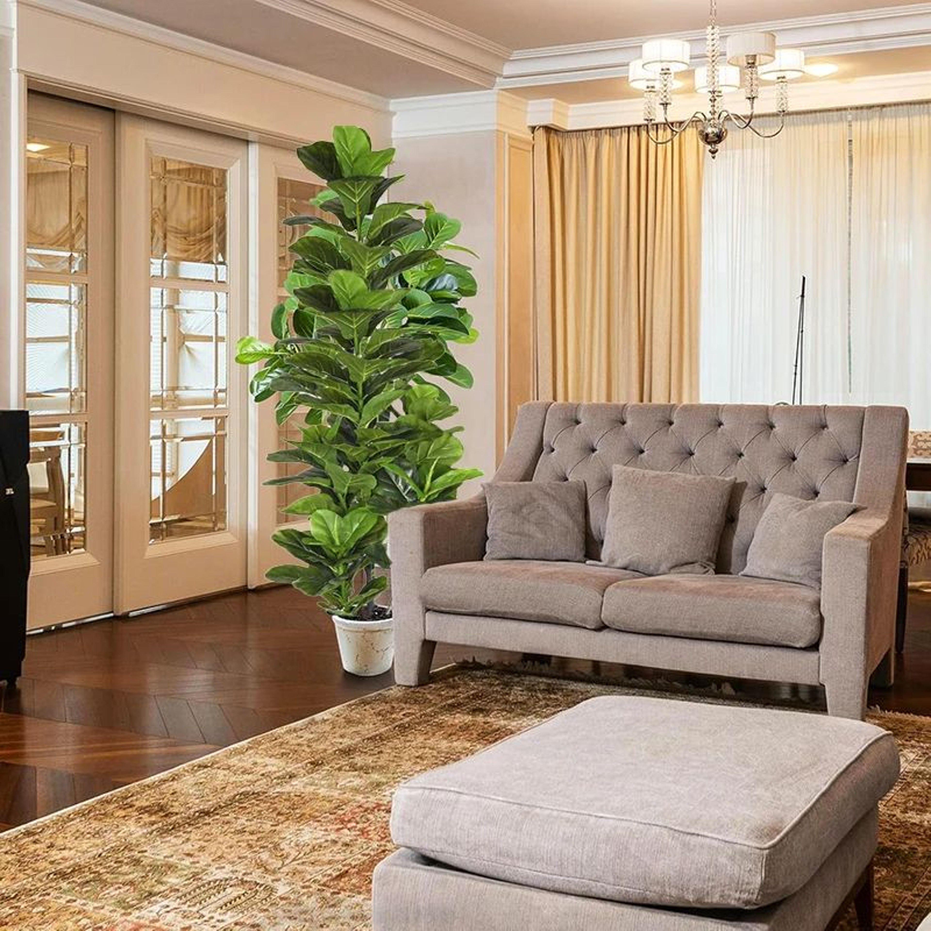 Artificial Fiddle Leaf Fig Tree Large Faux Plant Home Decor 4