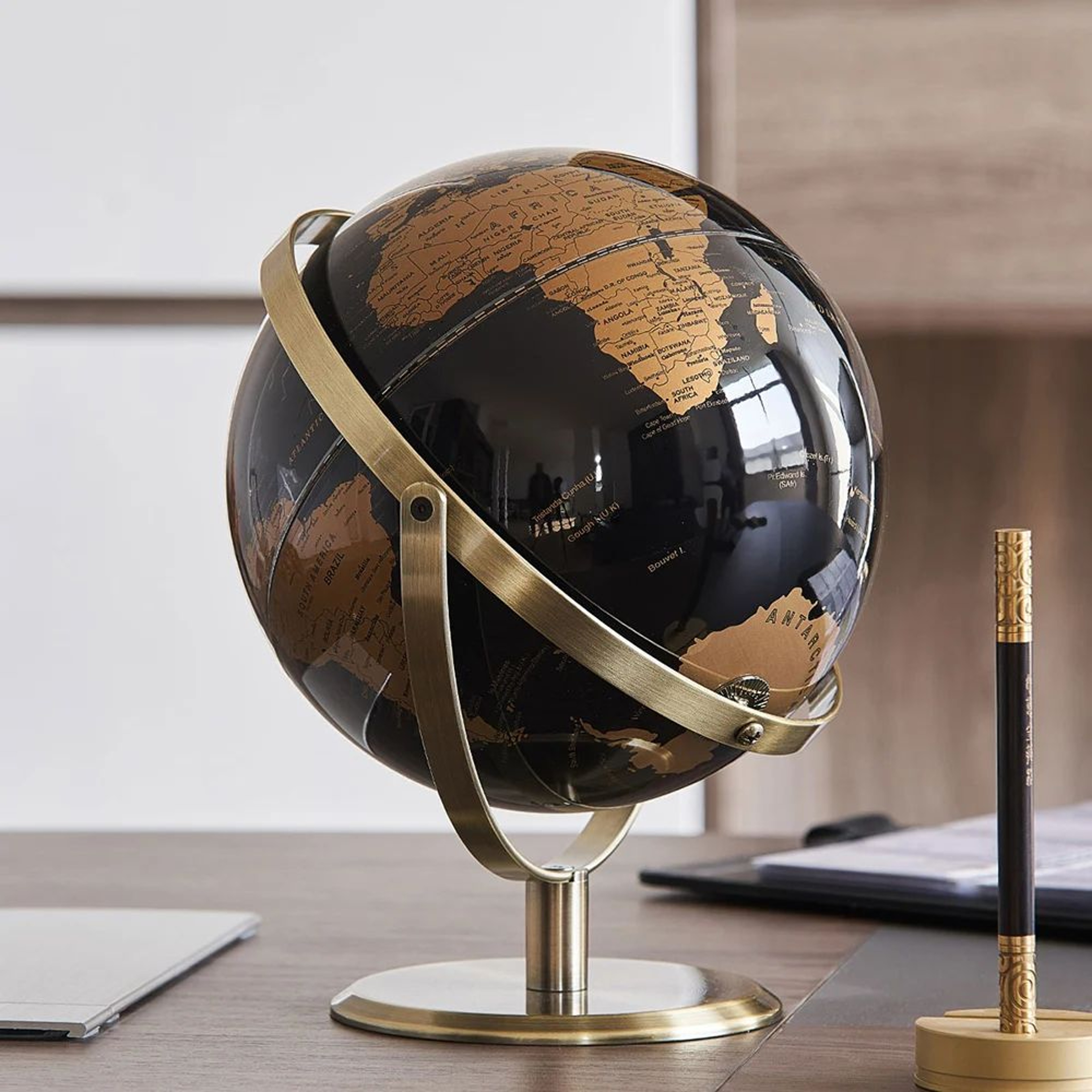 Retro World Globe Educational Desk Decor World Map Globe 3
