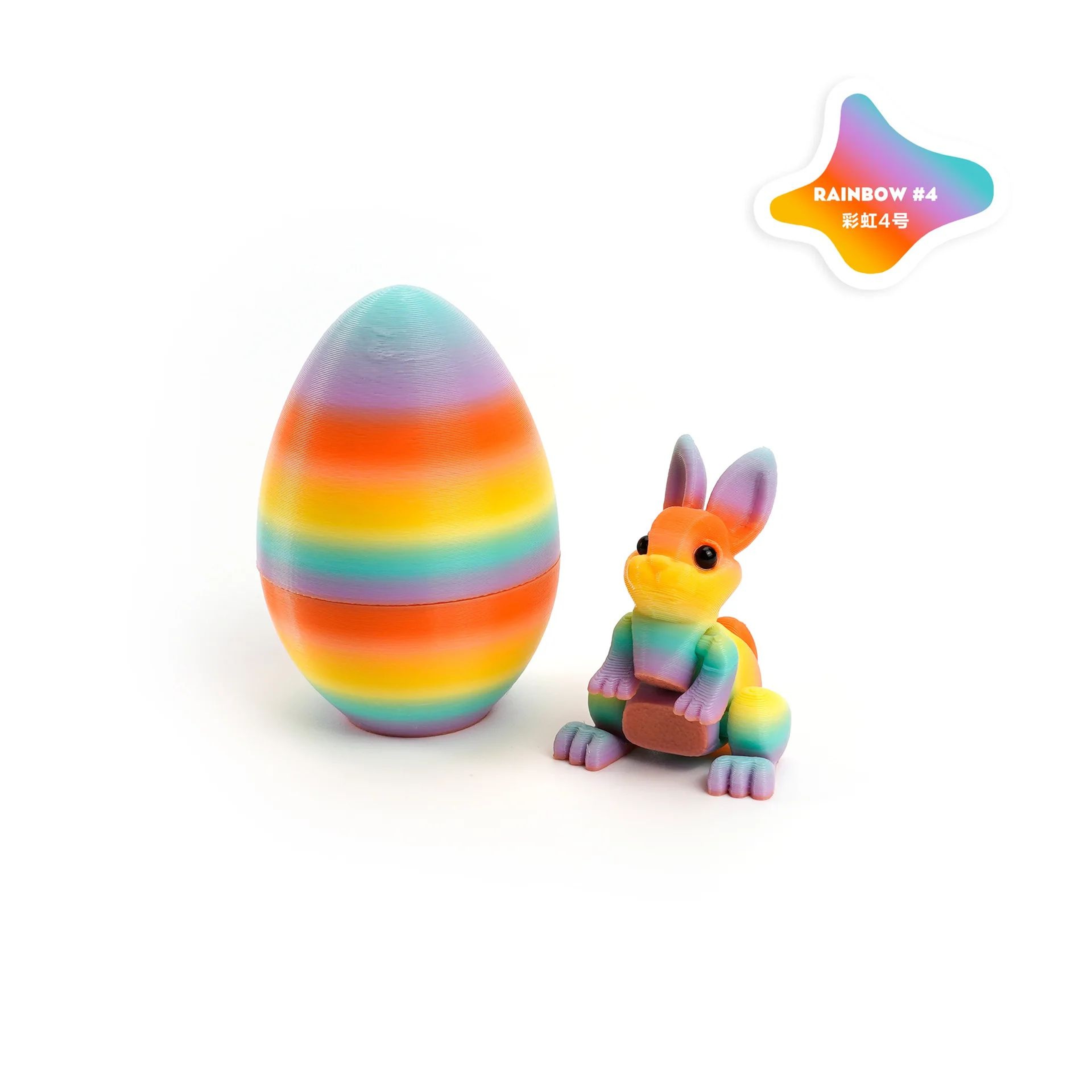 3D Printed Easter Bunny Egg Ornament Cute Rabbit Desk Decor 3