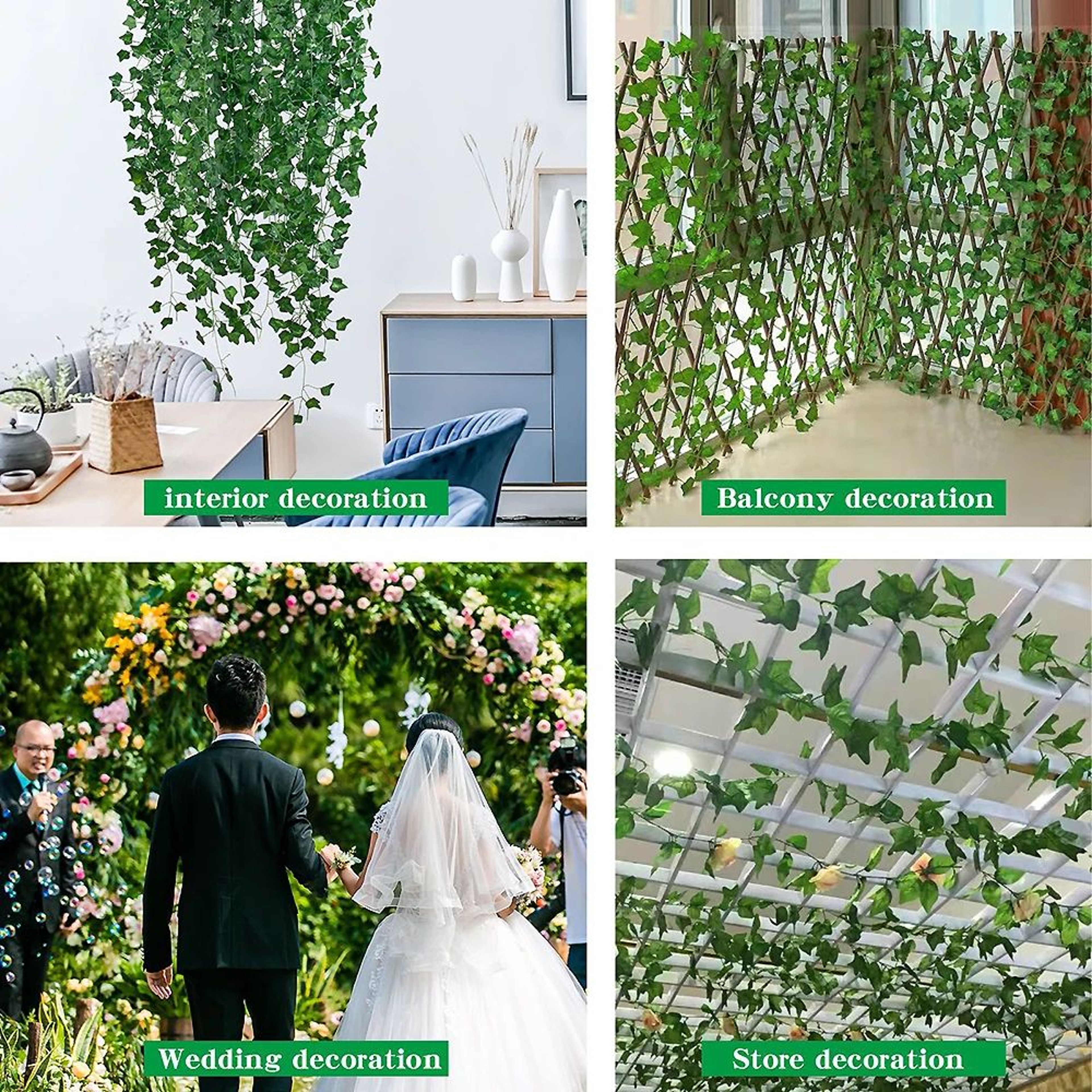Artificial Ivy Garland Hanging Vines Greenery Wall Decor 2
