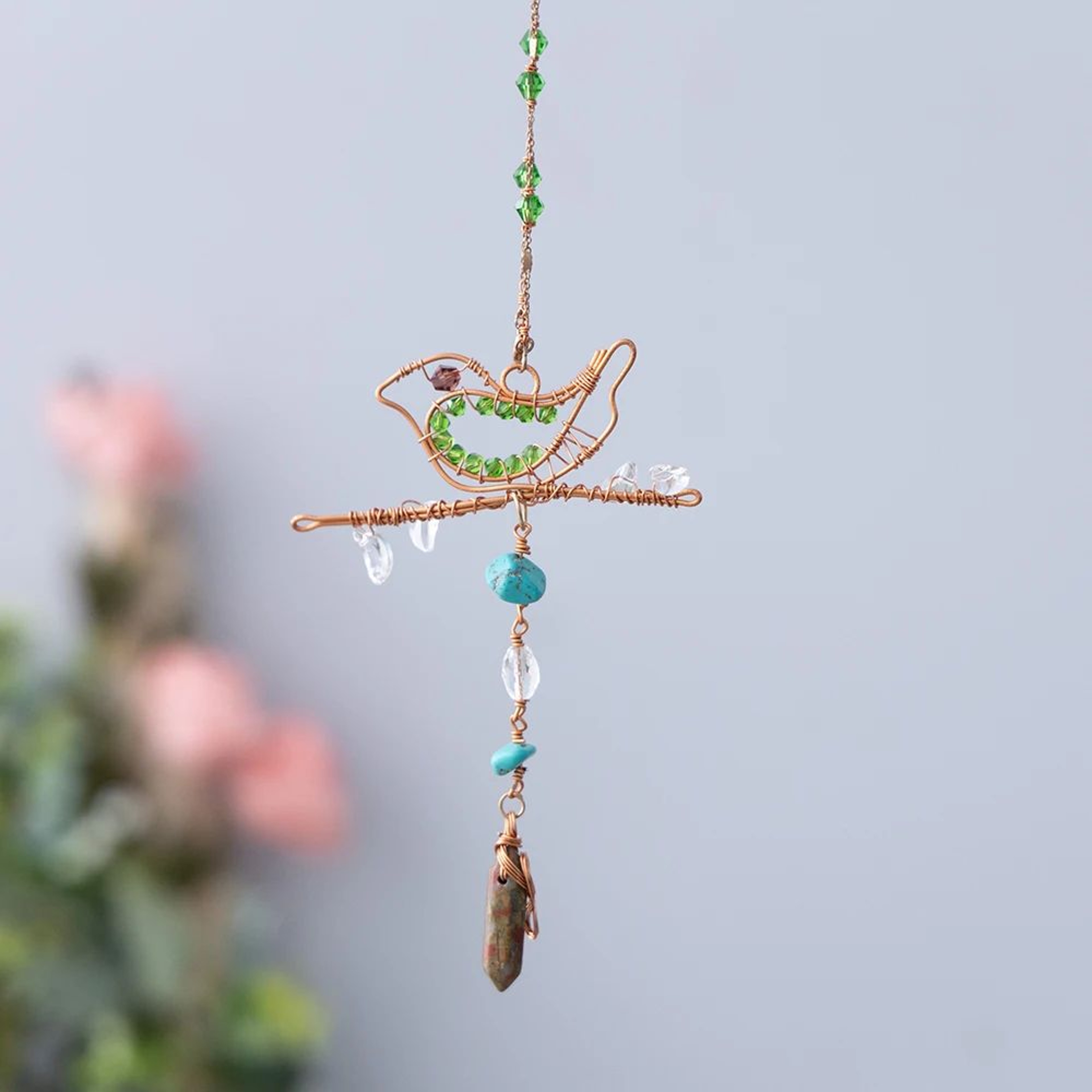 Crystal Sun Moon Suncatcher Prism Wind Chime Hanging Light Decor 12