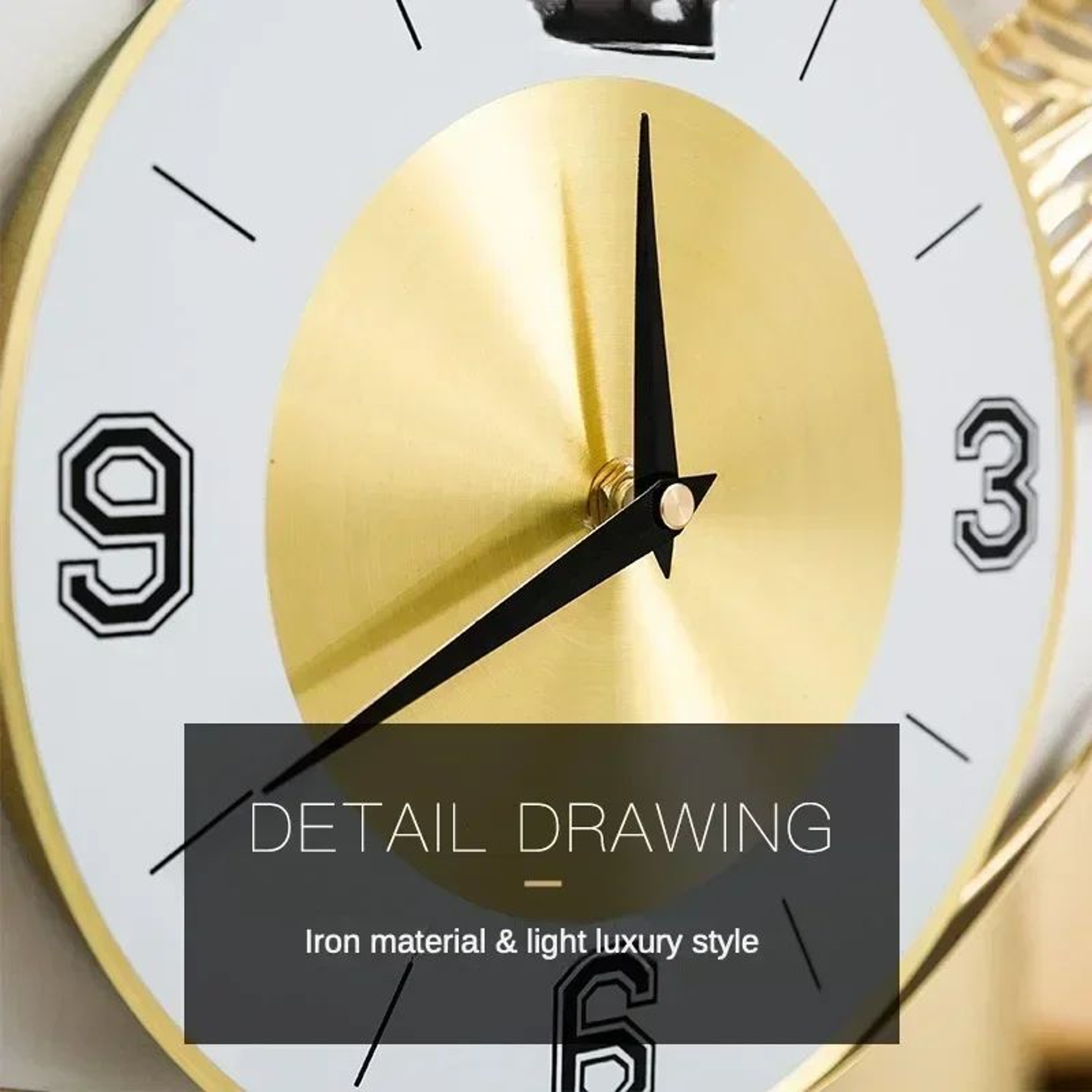 Large Ginkgo Leaf Metal Wall Clock Luxury Modern Wall Decor For Living Room 2
