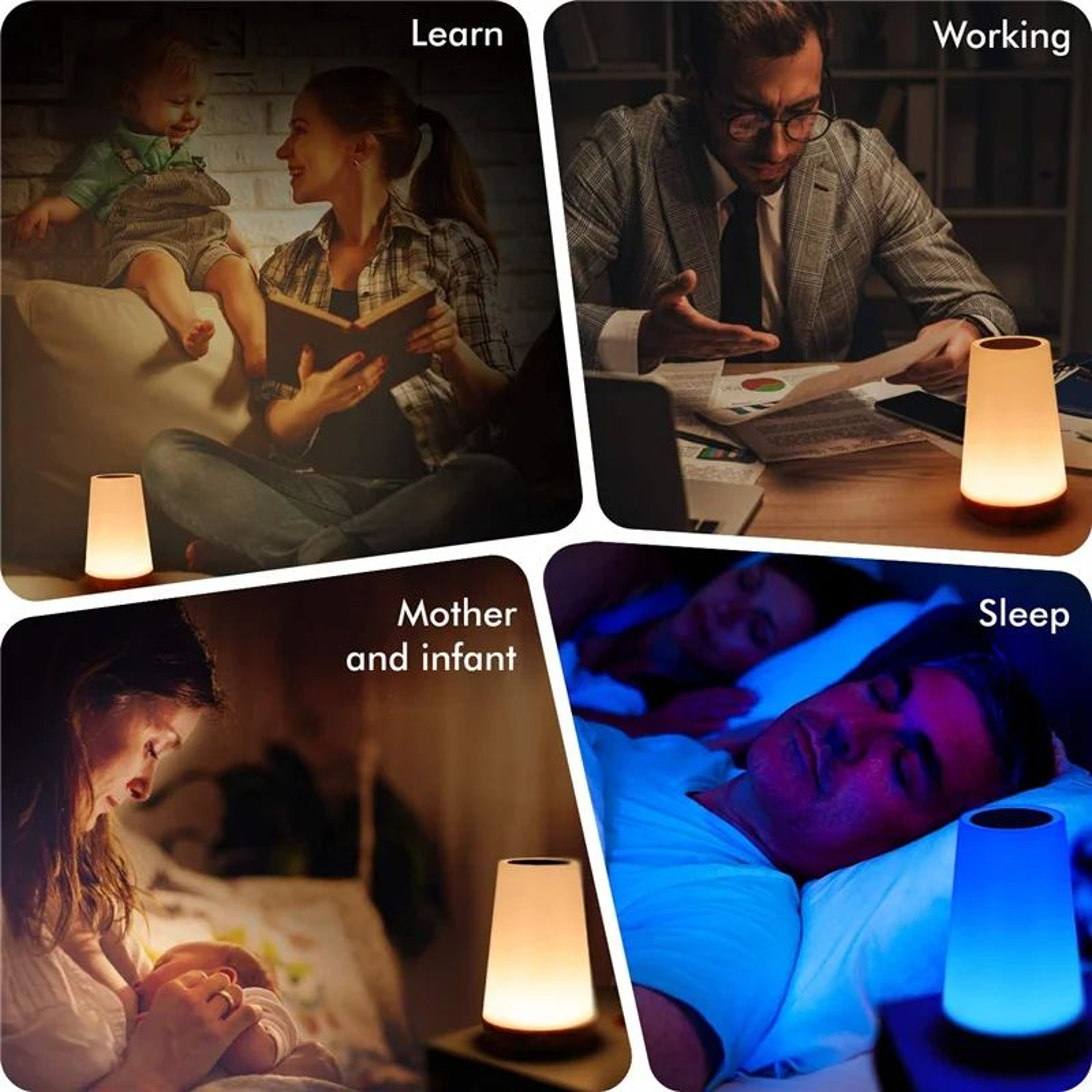 RGB Color Changing Touch Night Light Lamp With Remote Control And USB Rechargeable Design 5