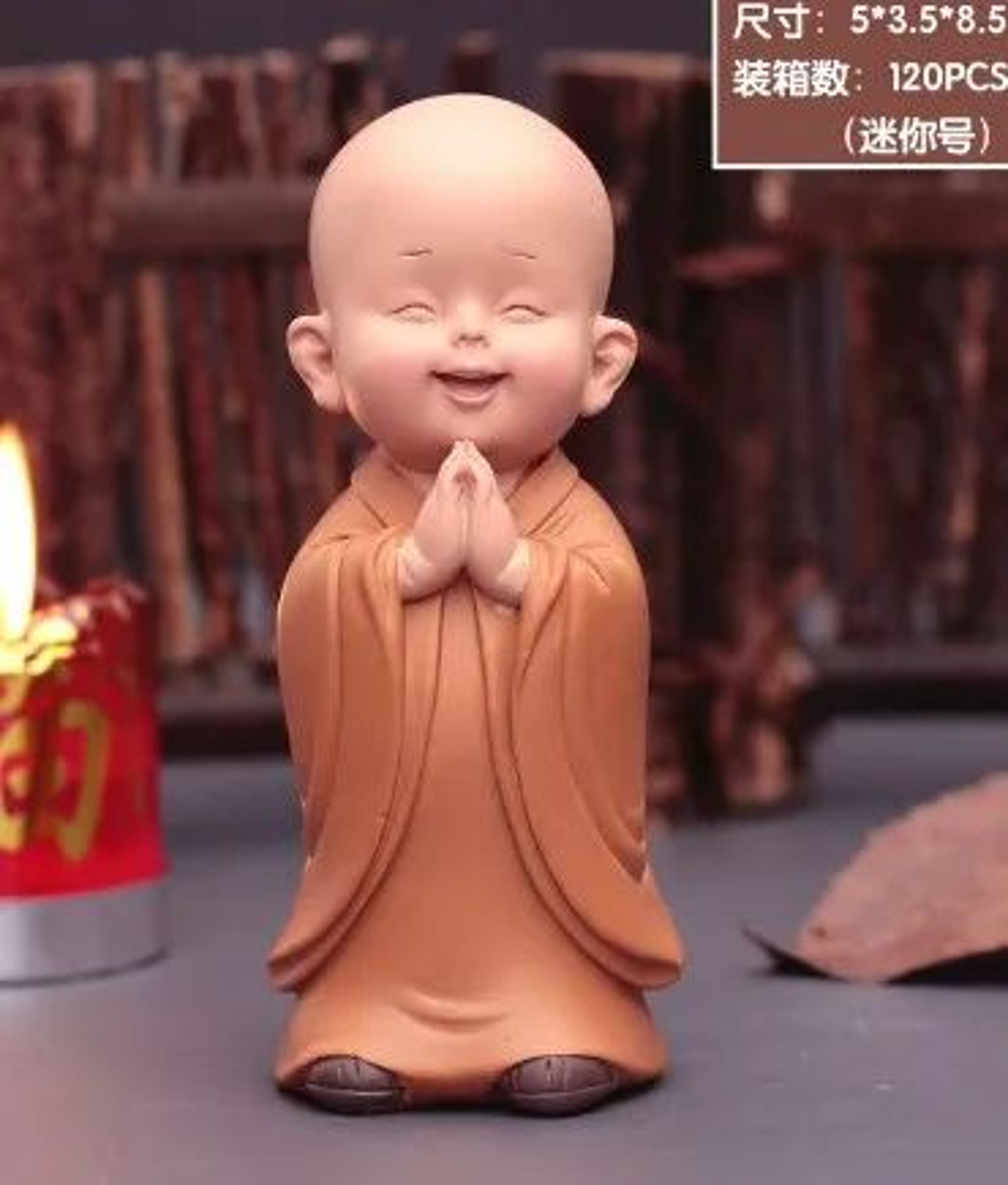 Cute Mini Monk Buddha Statue Resin Desk Decor 6