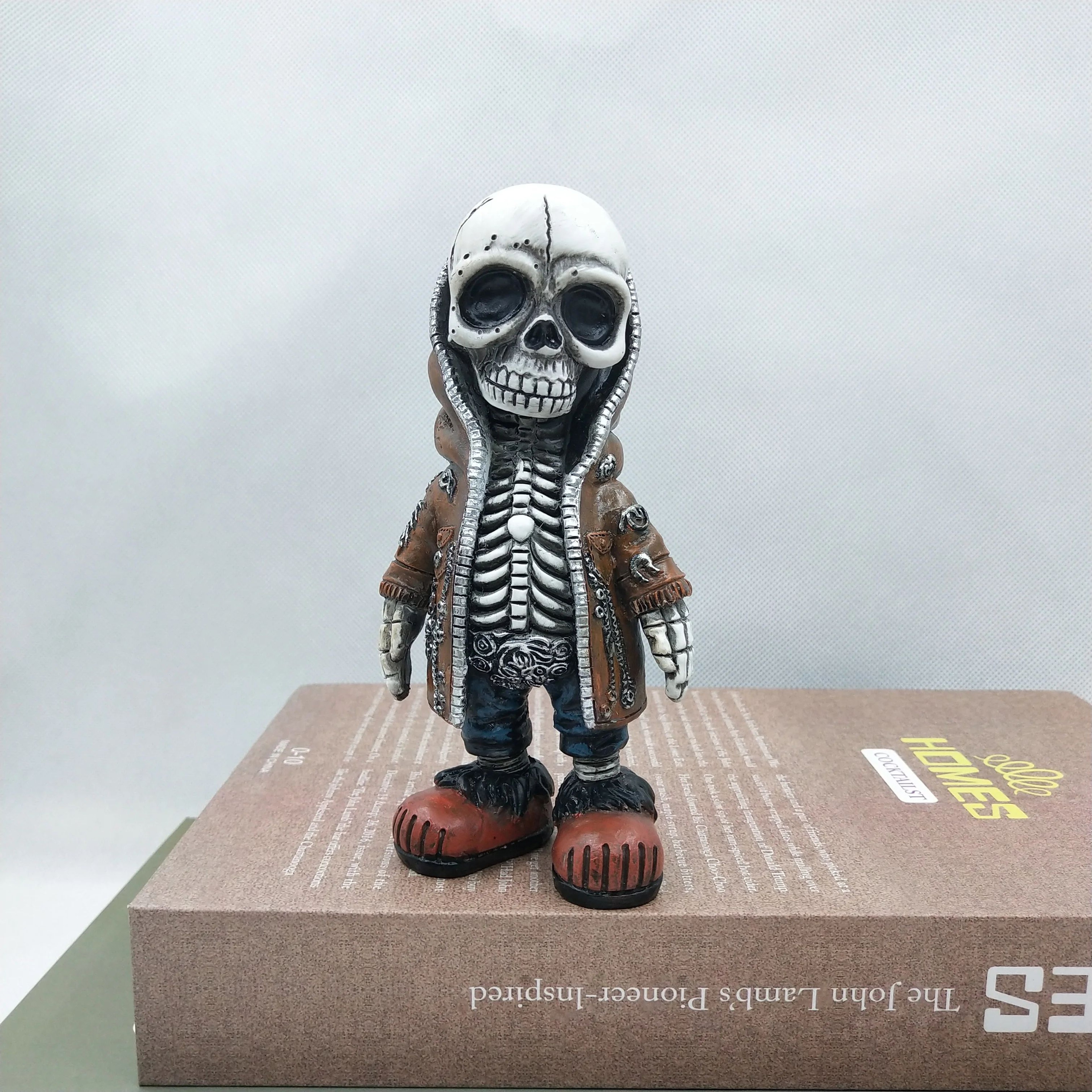 Mini Skeleton Skull Figurine Halloween Decor Statue 6