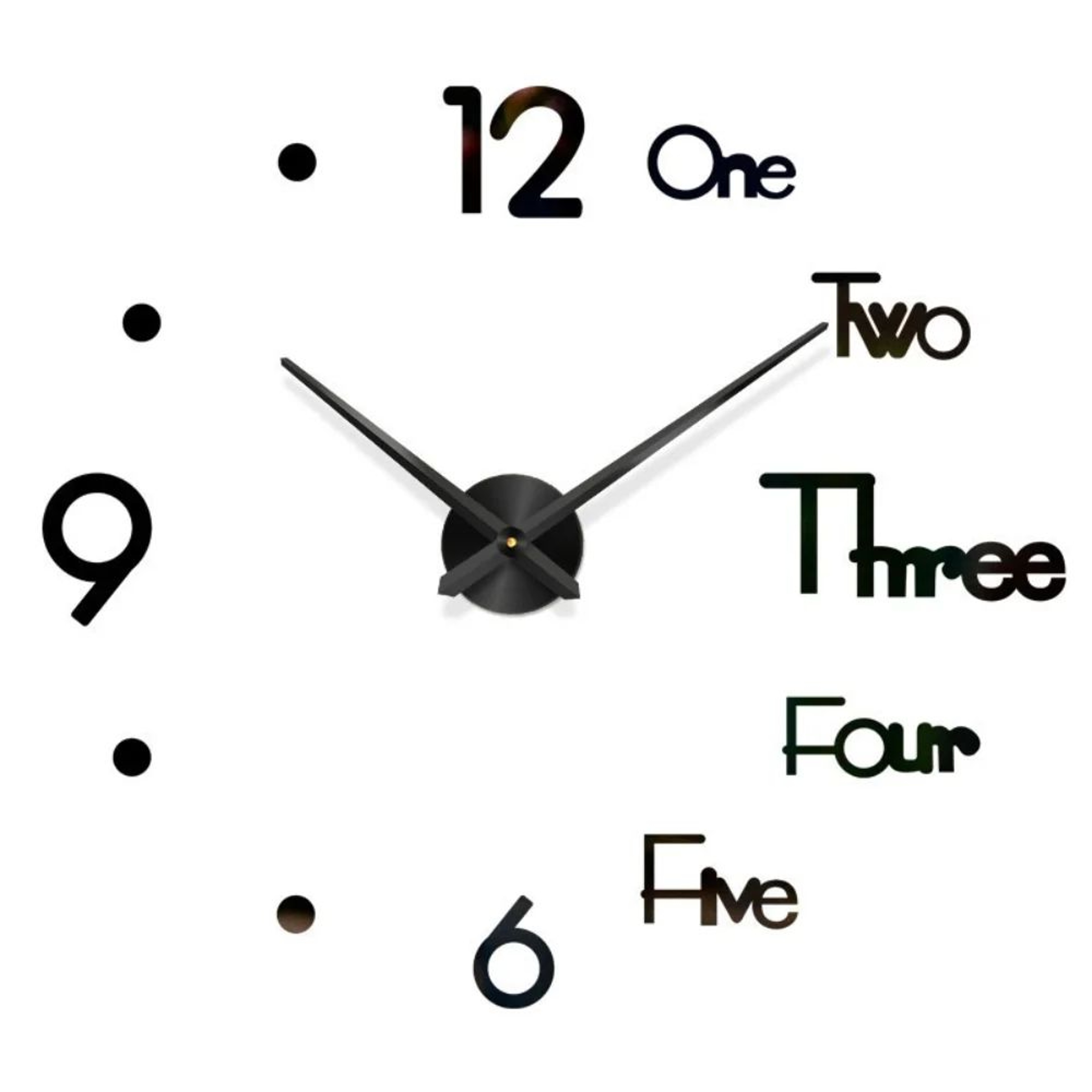 Modern DIY 3D Wall Clock Large Acrylic Mirror Stickers For Home Decor 26