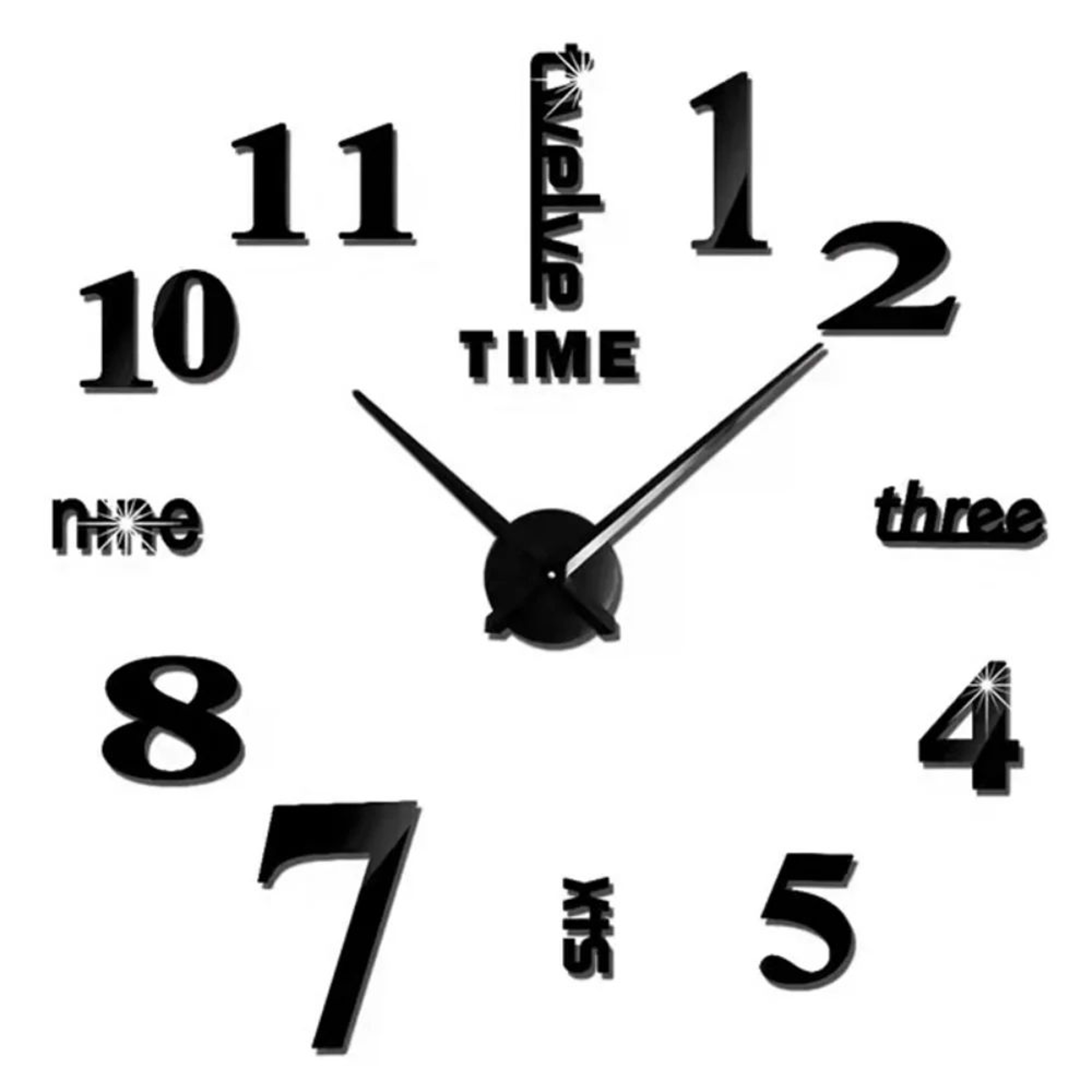 Modern DIY 3D Wall Clock Large Acrylic Mirror Stickers For Home Decor 29