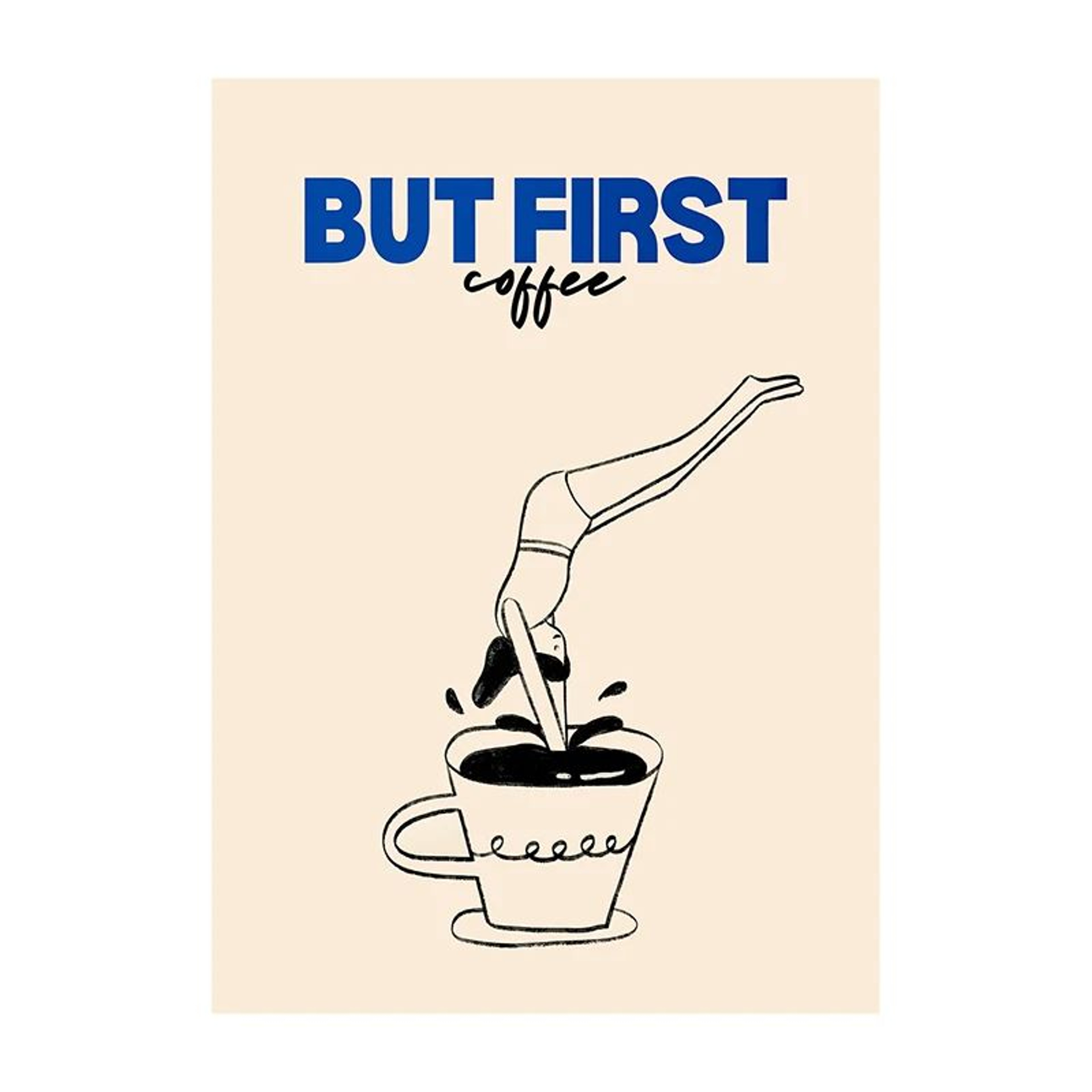 Coffee Diver Canvas Wall Art Surreal Coffee Lover Poster For Kitchen Decor 24