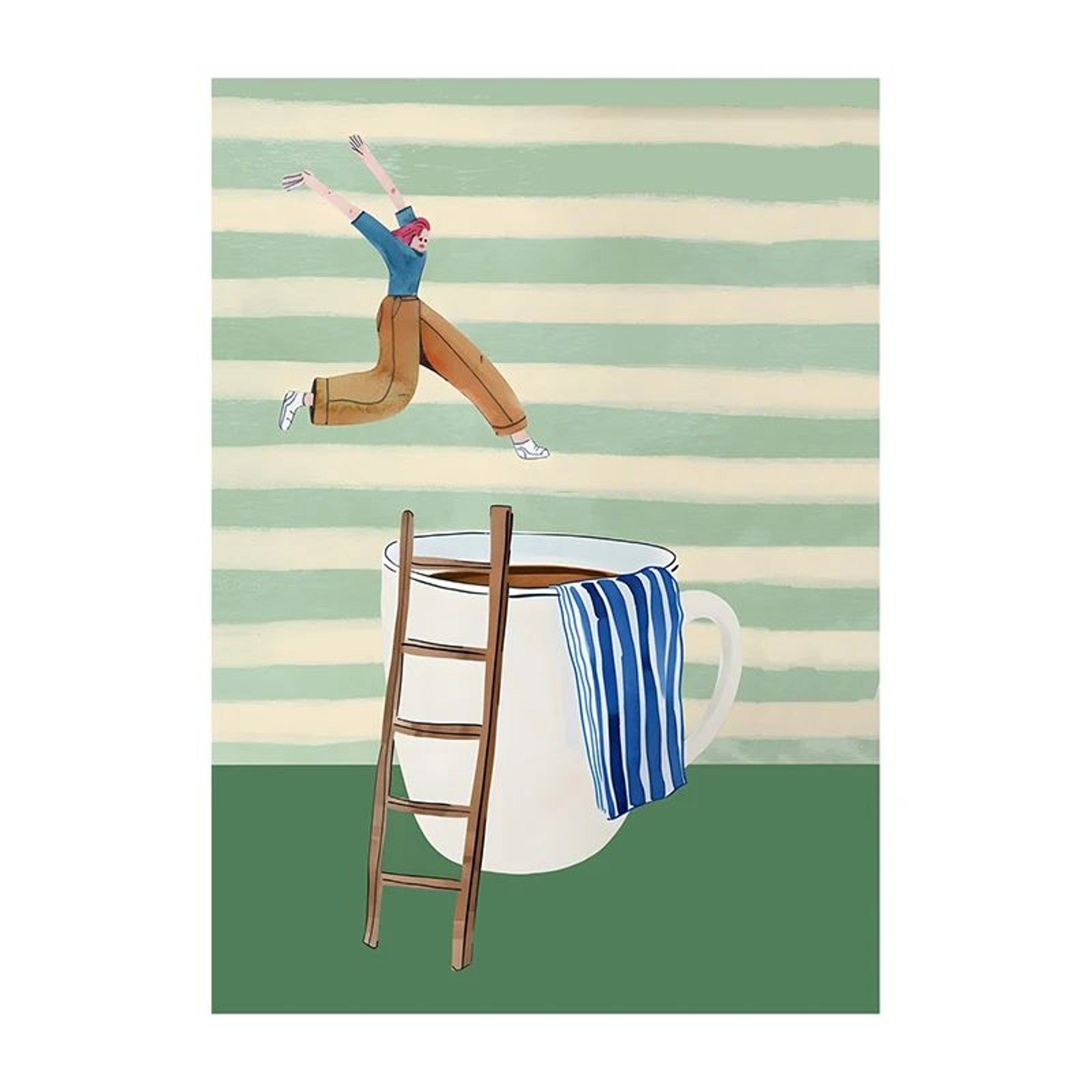 Coffee Diver Canvas Wall Art Surreal Coffee Lover Poster For Kitchen Decor 11