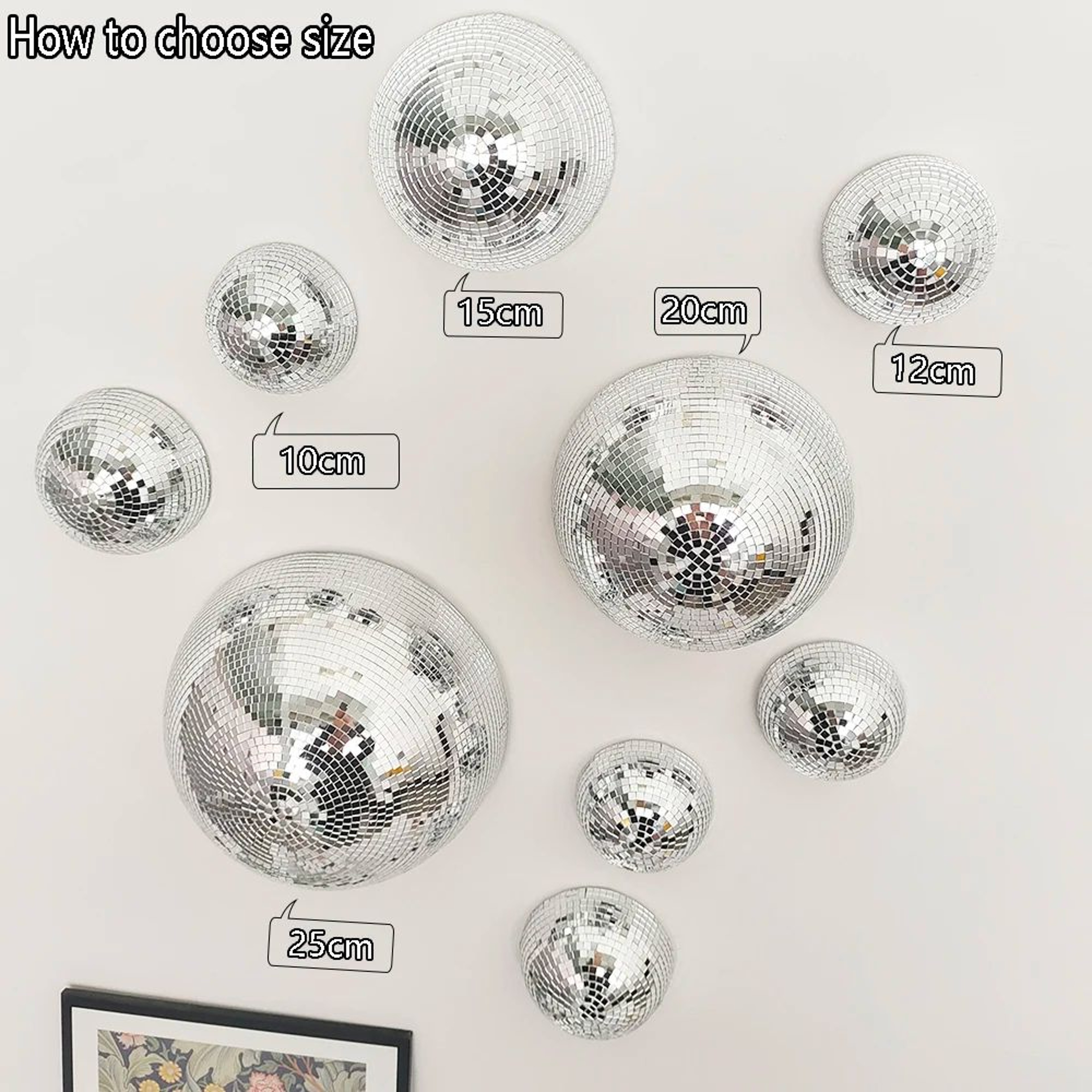 Half Disco Ball Wall Mirror Decor Metallic Reflective Art For Modern Interiors 5