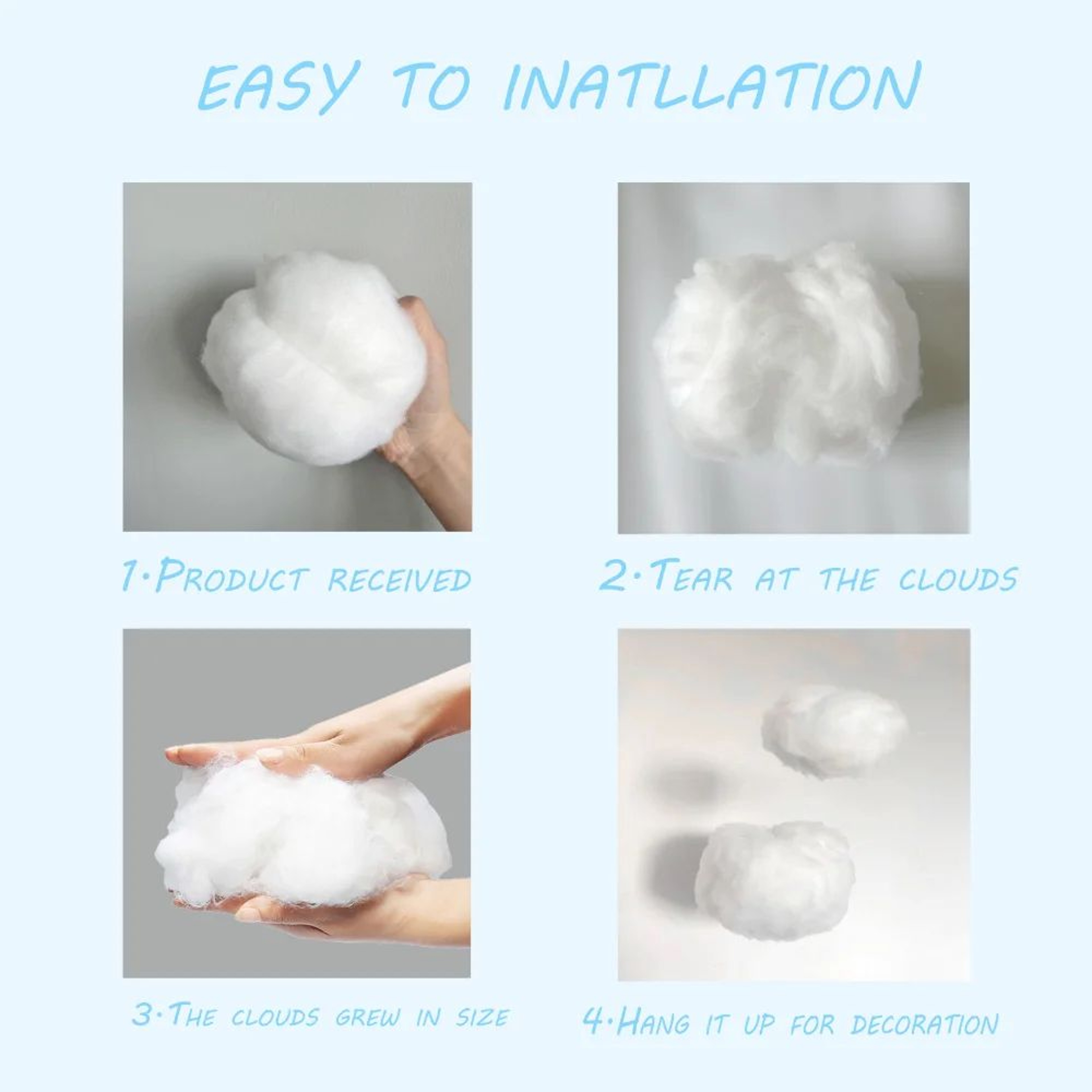 Dreamy Floating Cloud Ceiling Decor Set 3D Artificial Cloud Room Decoration 5