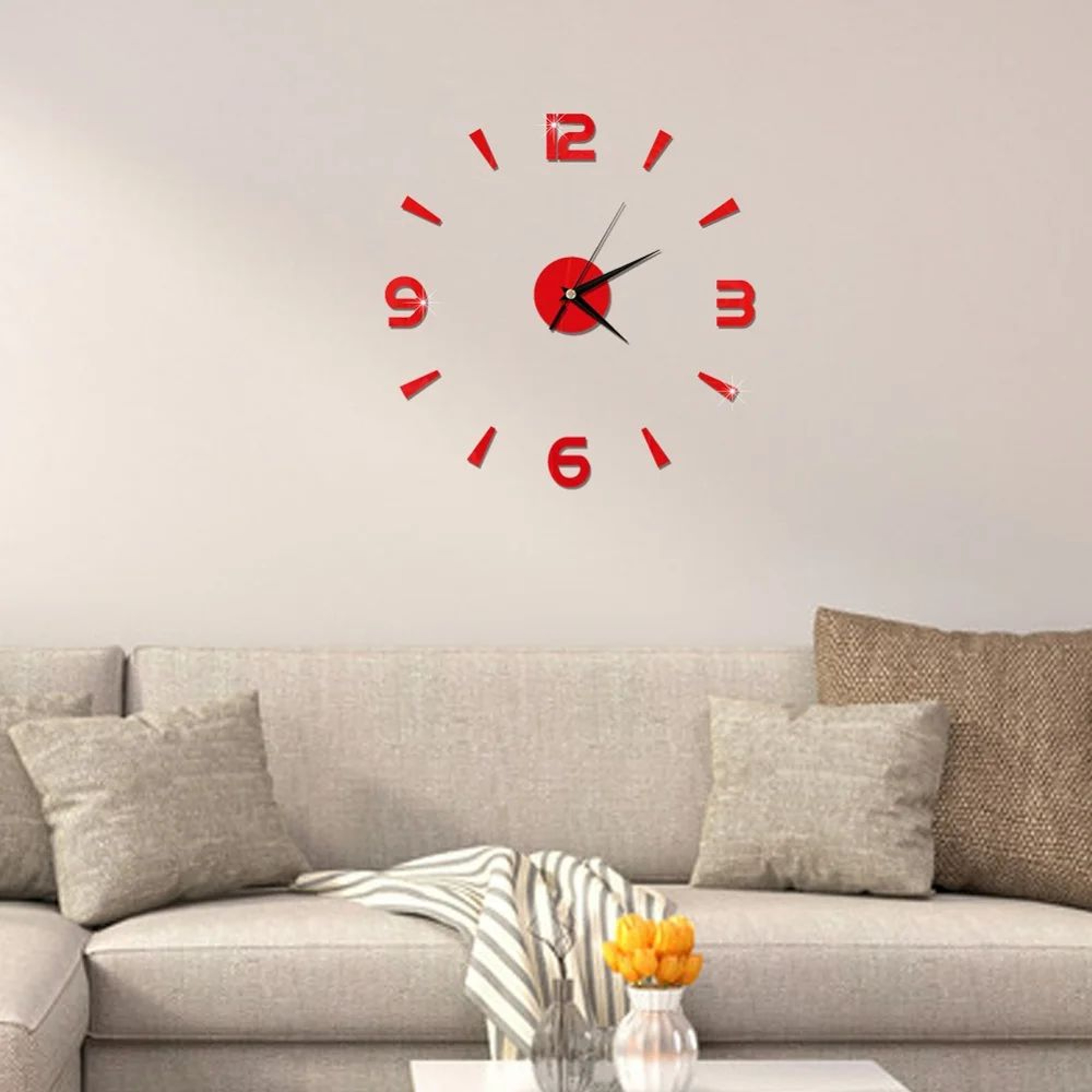 Modern DIY Mirror Wall Clock Frameless Decorative Wall Clock Sticker 3