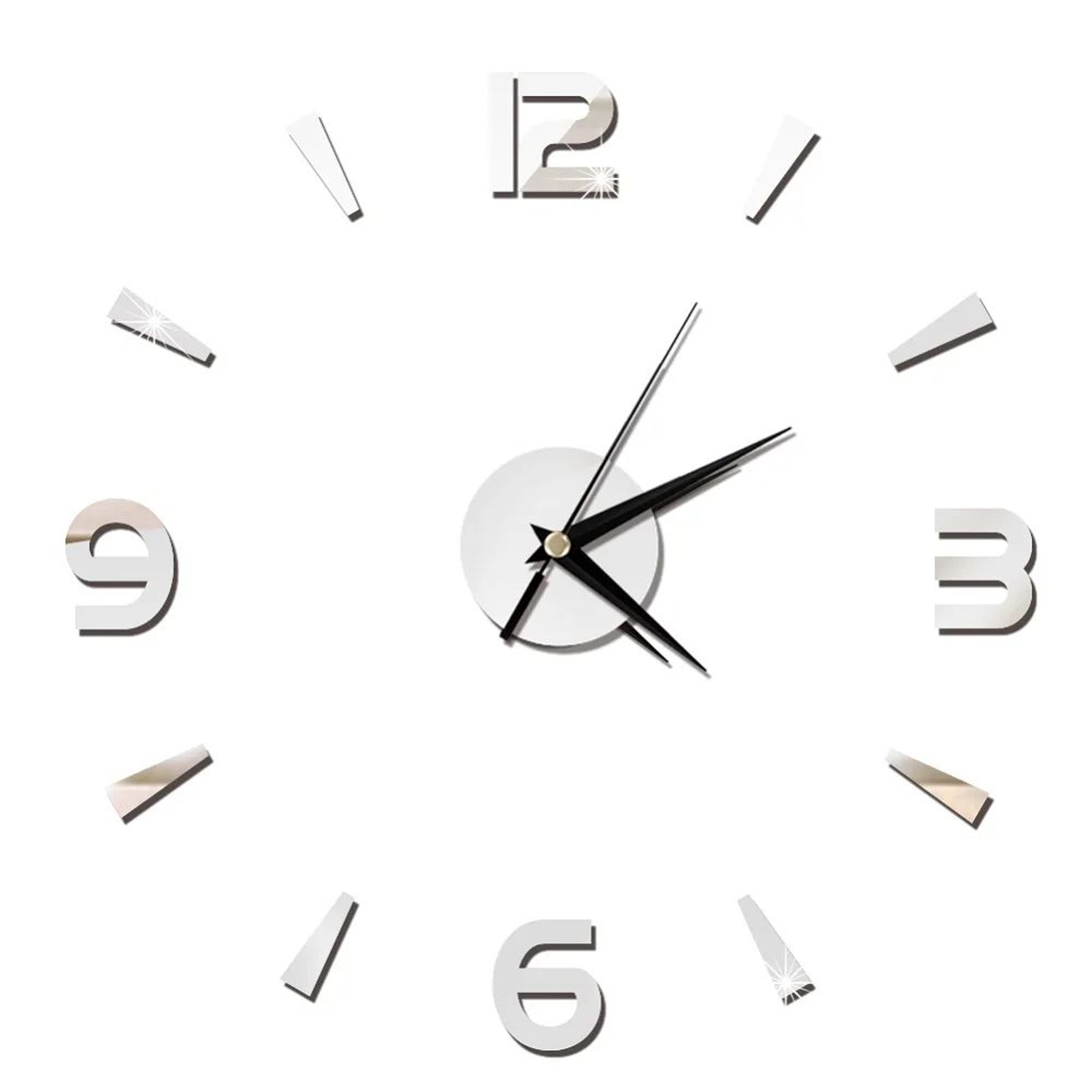 Modern DIY Mirror Wall Clock Frameless Decorative Wall Clock Sticker 9