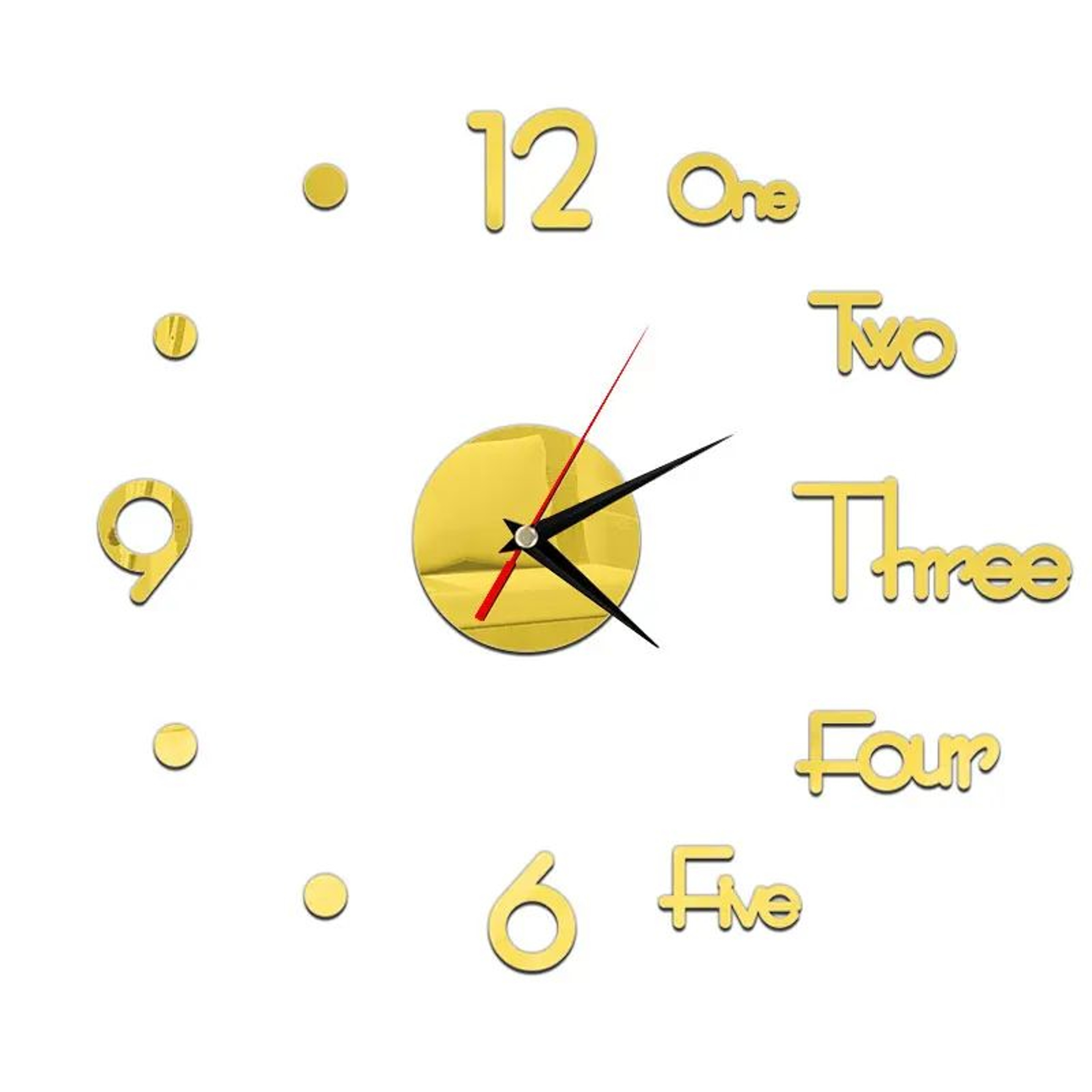Modern DIY Mirror Wall Clock Frameless Decorative Wall Clock Sticker 13