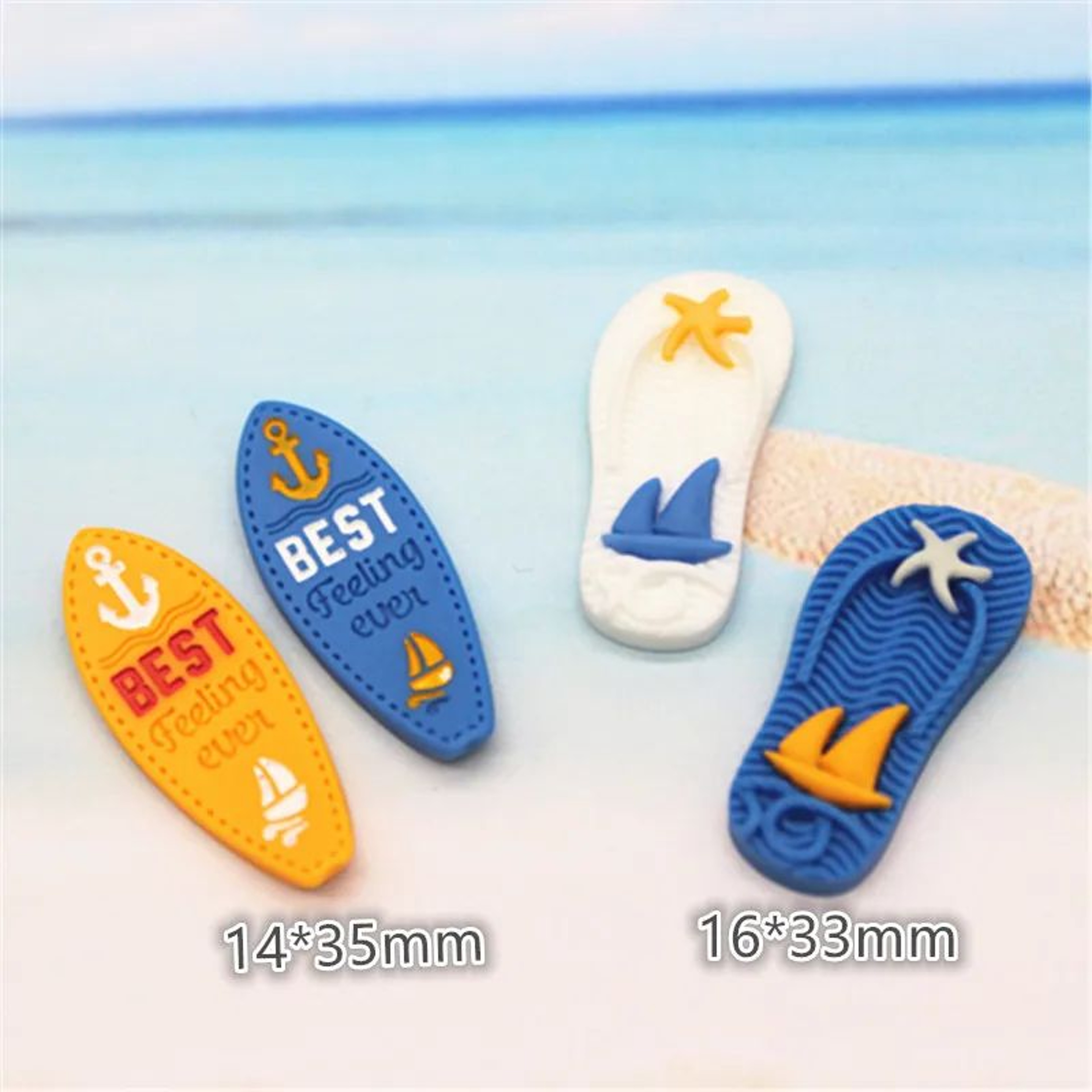 Mini Beach Theme Resin Craft Set Coastal DIY Decor Pieces 27