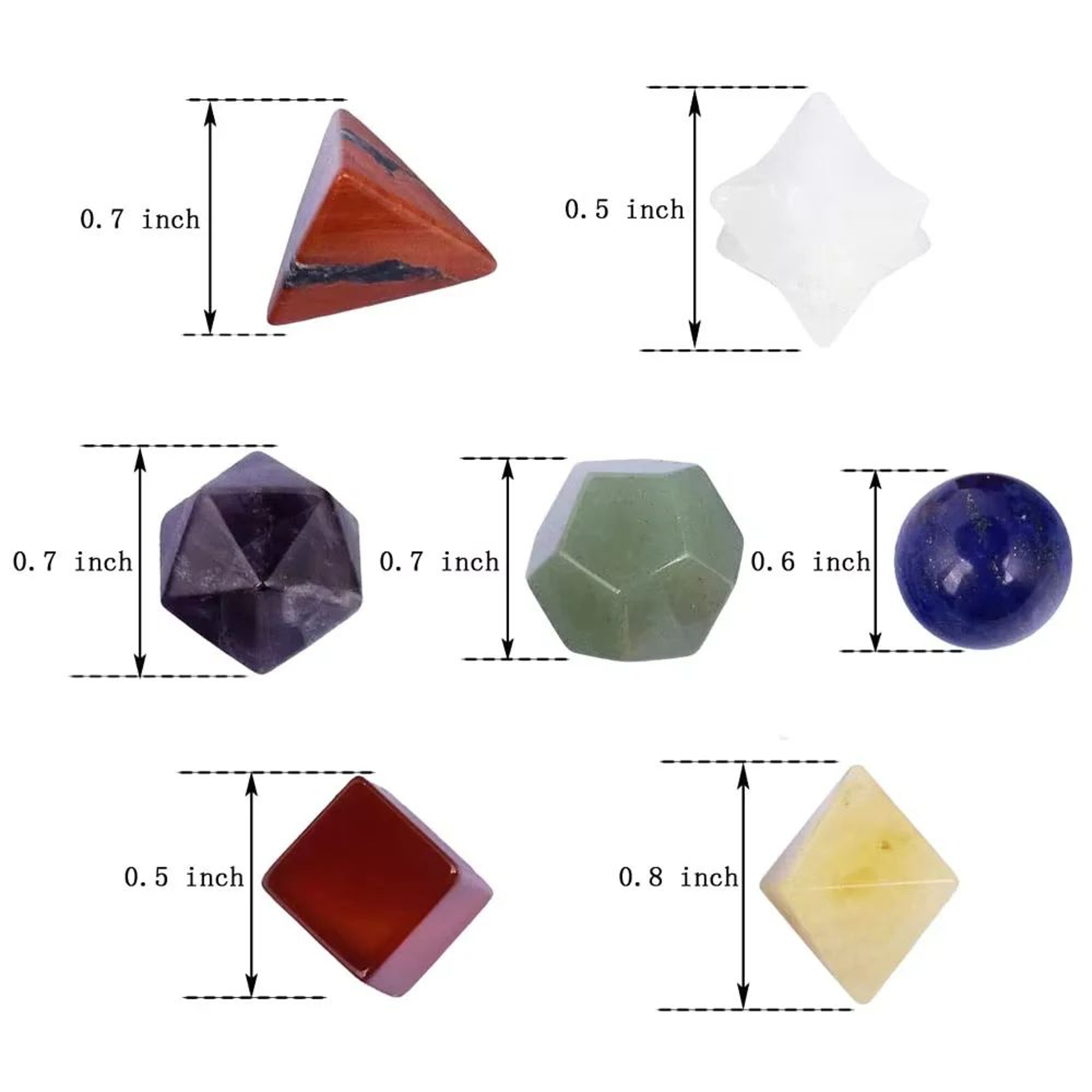 Sacred Geometry Crystal Set Platonic Solid Healing Stones For Chakra Balance And Energy Alignment 4