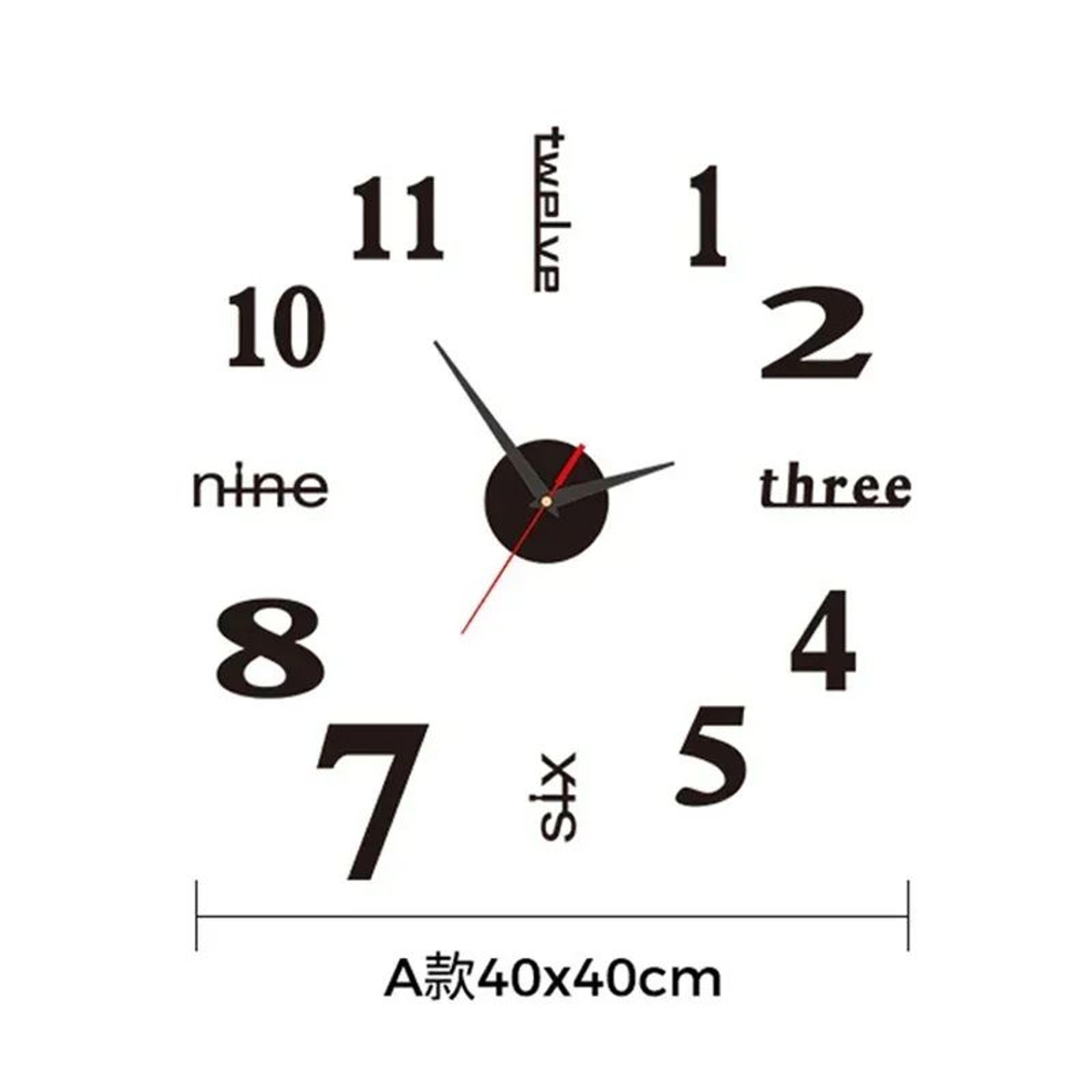 Large 3D DIY Wall Clock Modern Silent Wall Sticker Clock For Stylish Home Decor 9