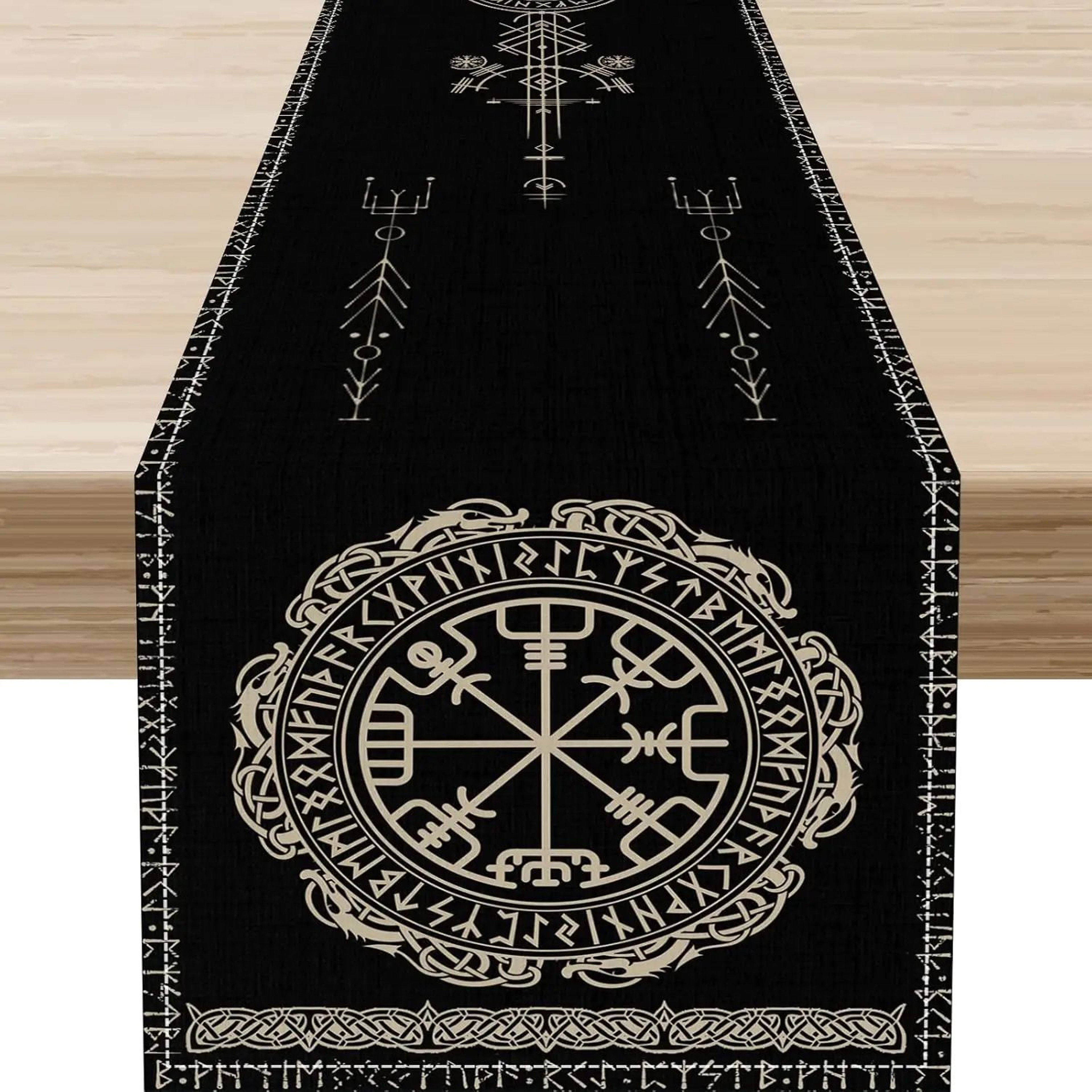 Norse Viking Raven Table Runner Tree Of Life Mythology Table Decor 9