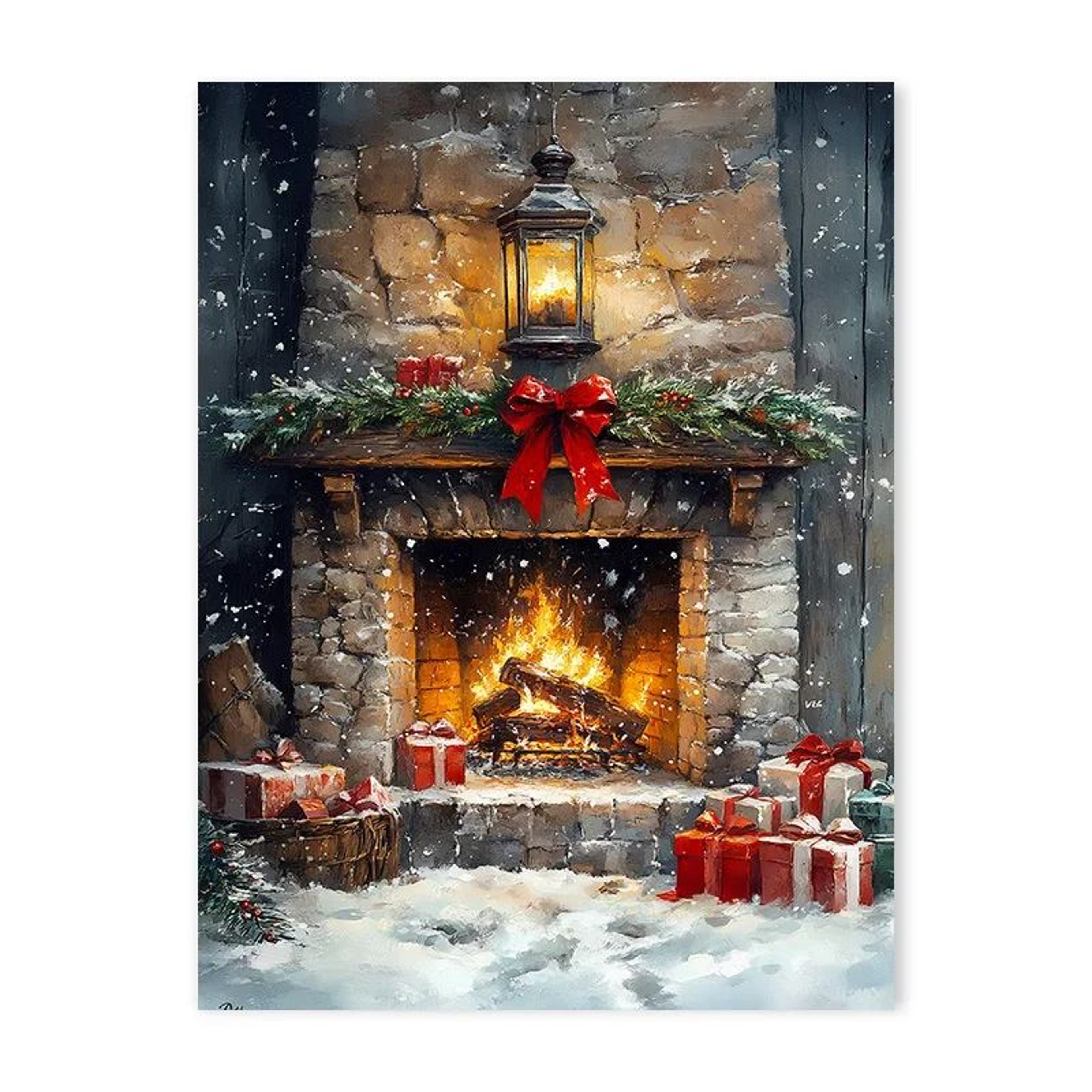 Vintage Red Truck Christmas Wall Art Canvas For Cozy Holiday Home Decor 11
