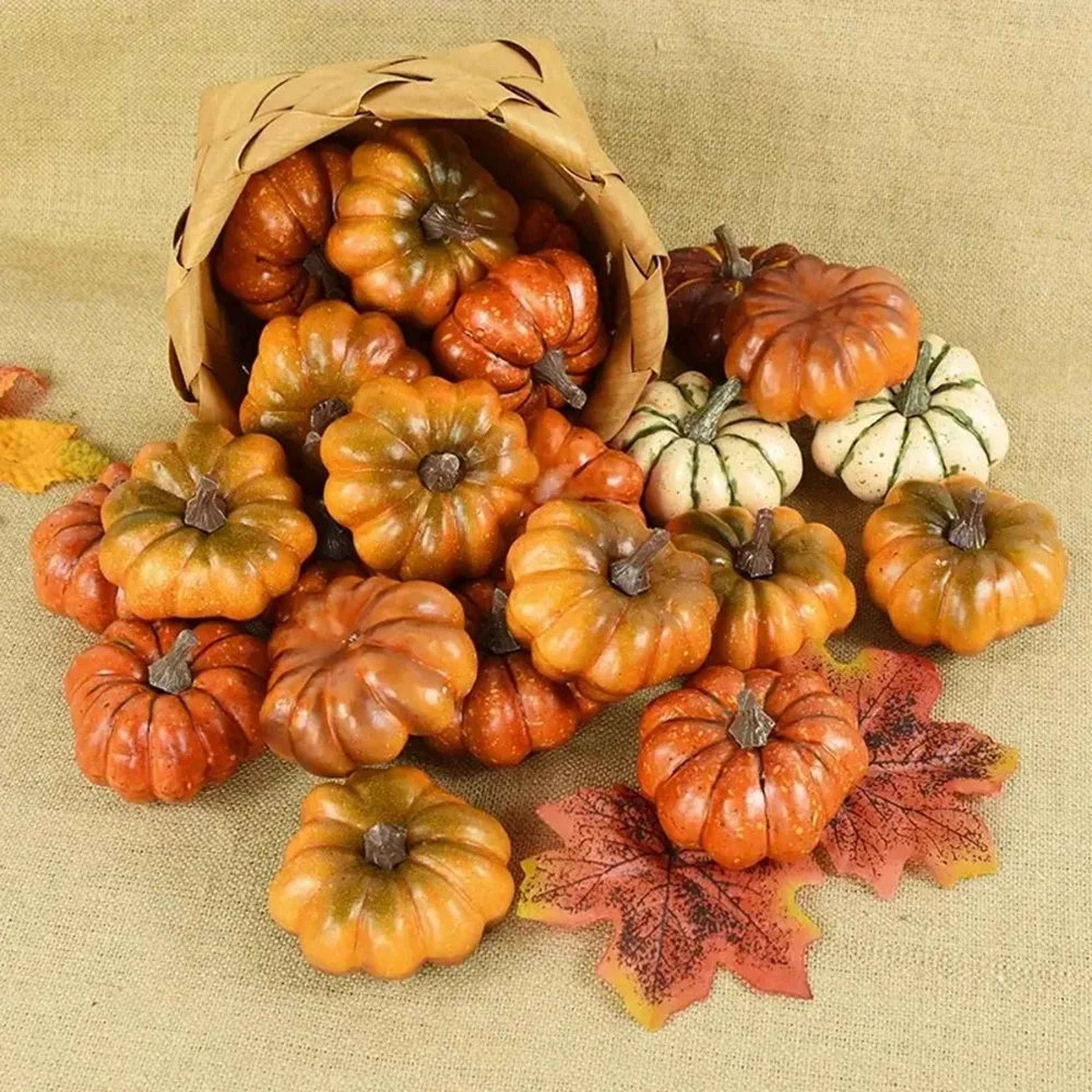 Mini Pumpkin Decor Set For Fall Table Decor And Thanksgiving Home Styling 2