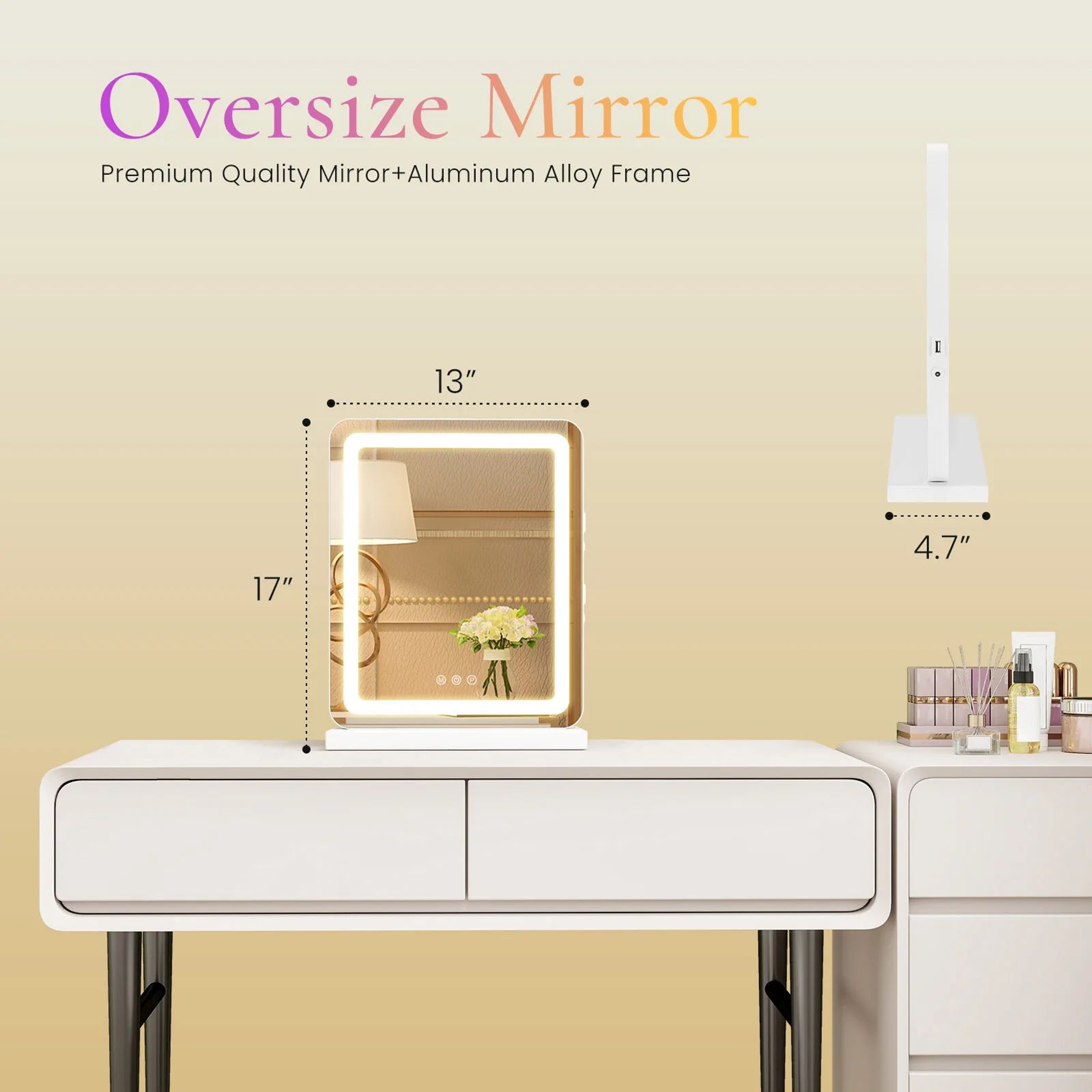 LED Vanity Mirror With Lights Dimmable Makeup Mirror For Bedroom Bathroom 6