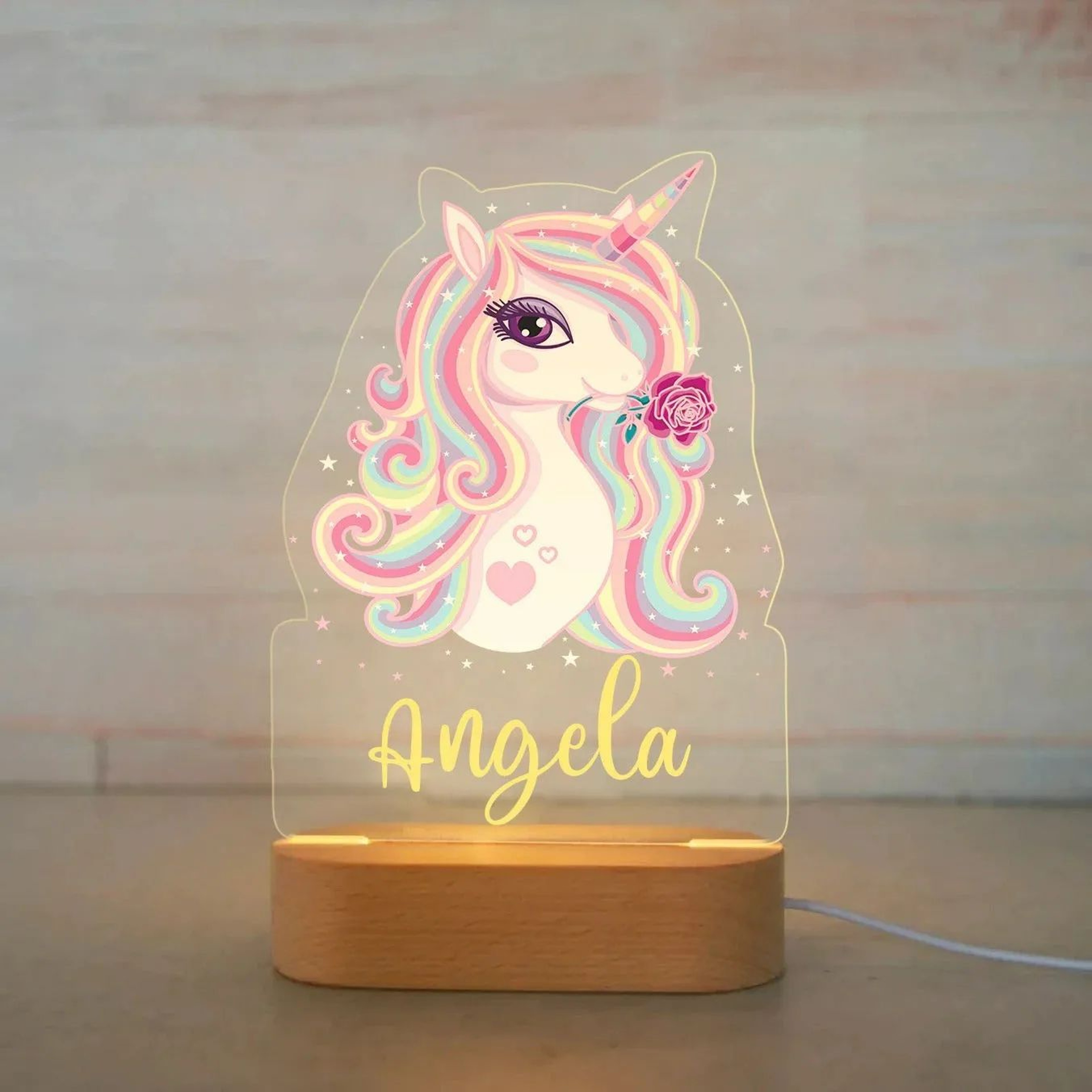 Personalized Kids Name Night Light Custom Acrylic Animal Lamp 21