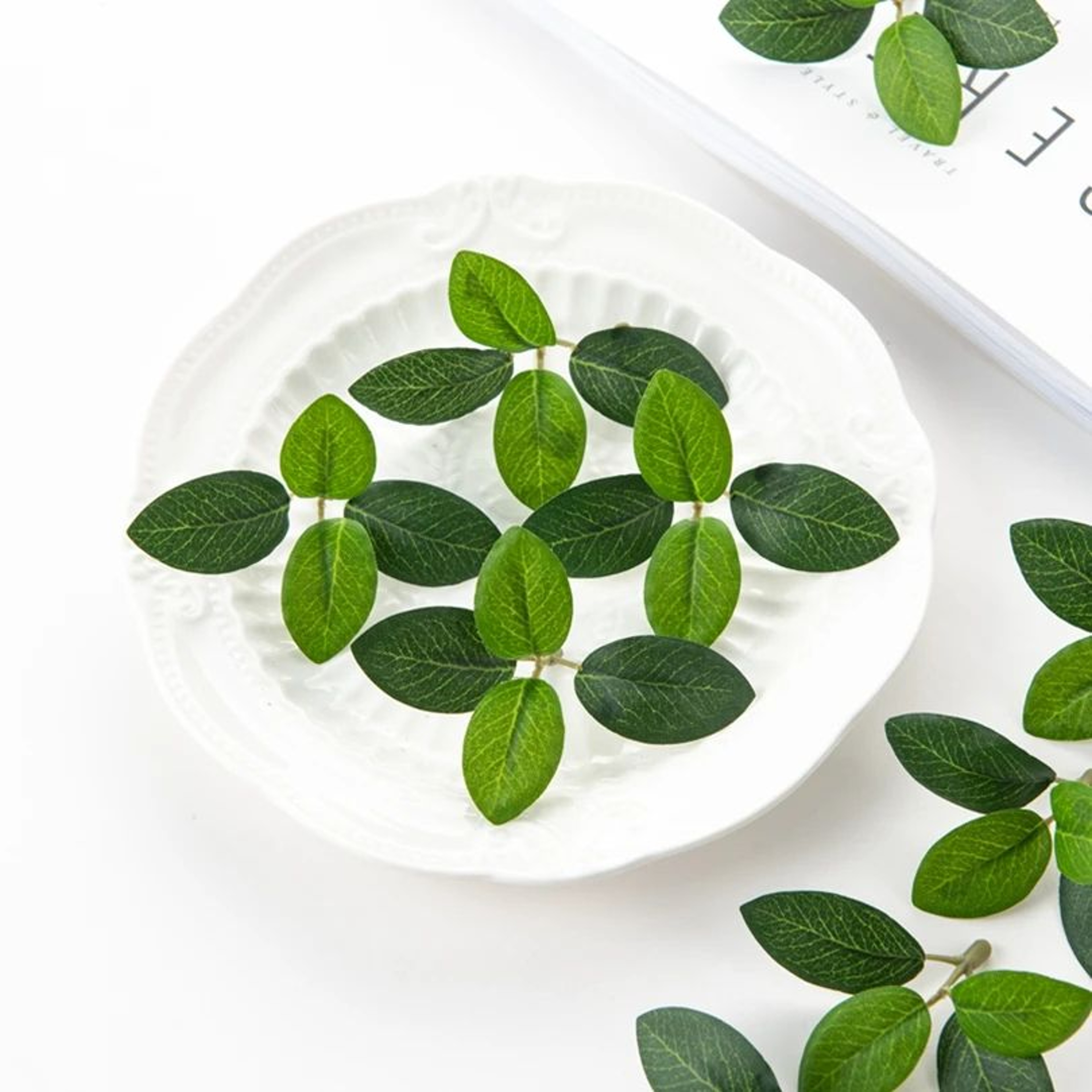Artificial Green Silk Flowers Bulk Tea Leaf Wedding Decor Set 0